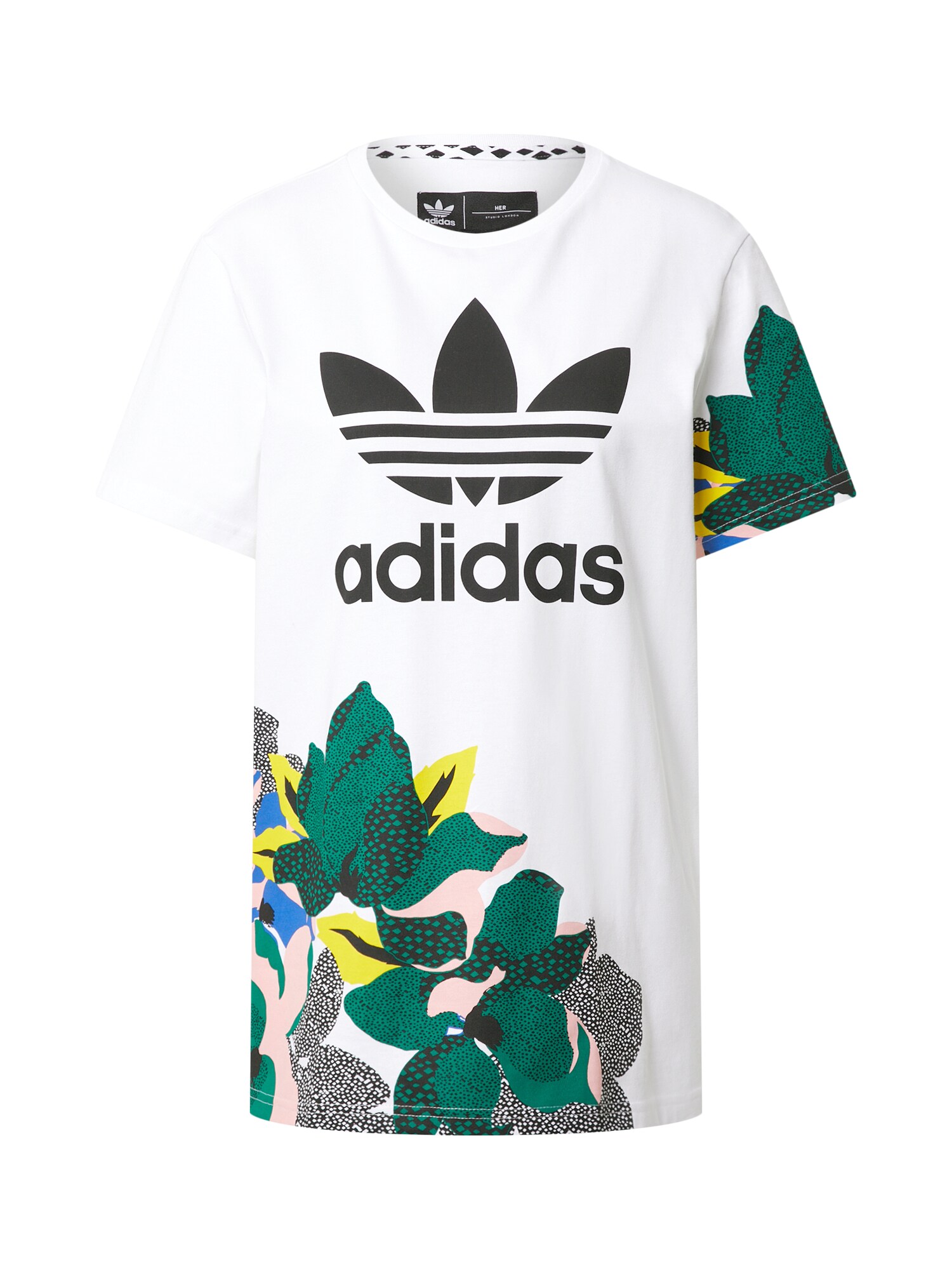 ADIDAS ORIGINALS Marškinėliai 'Studio London'  juoda / balta / smaragdinė spalva