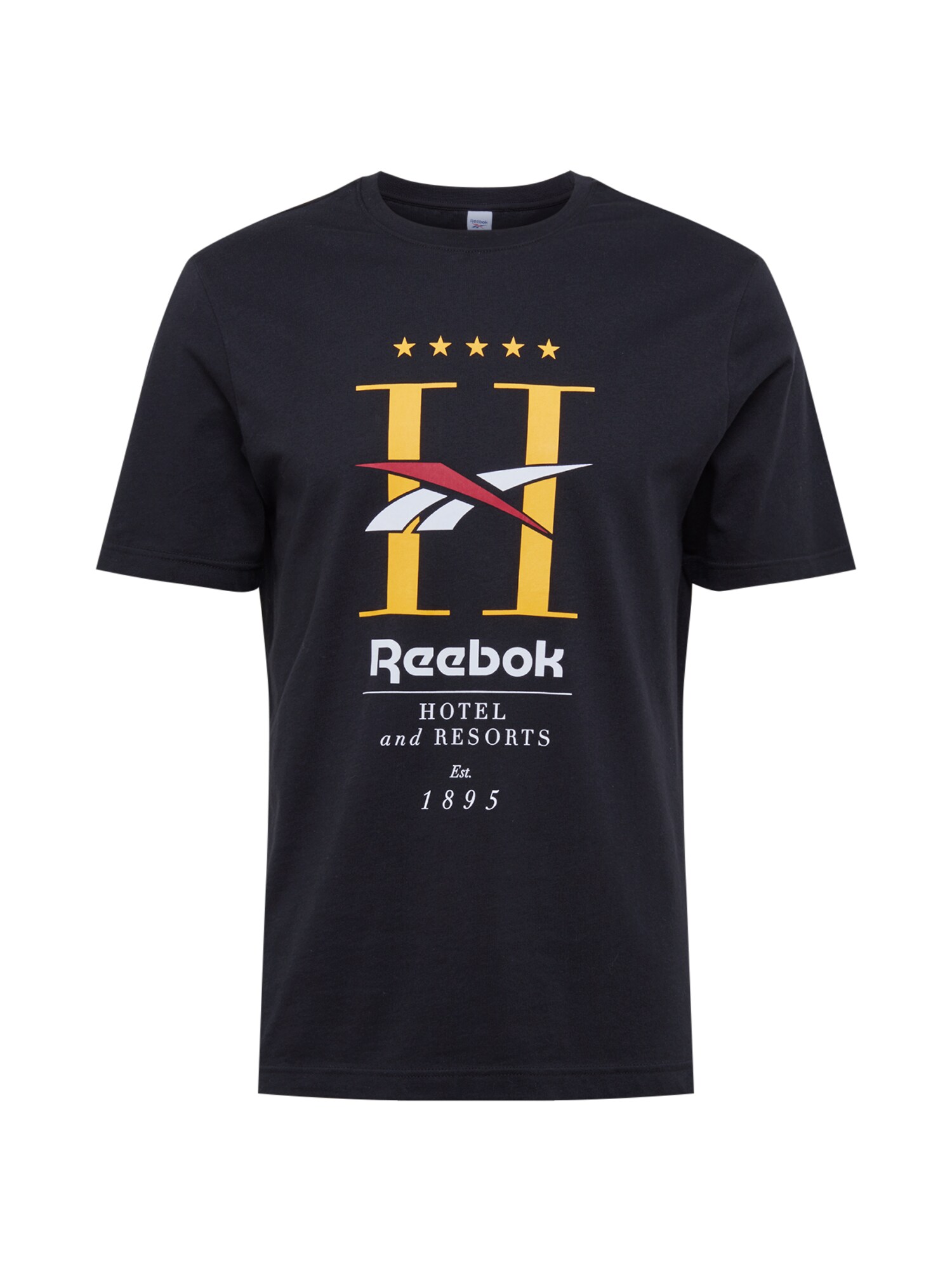 Reebok Classic Marškinėliai  juoda / geltona / balta / raudona