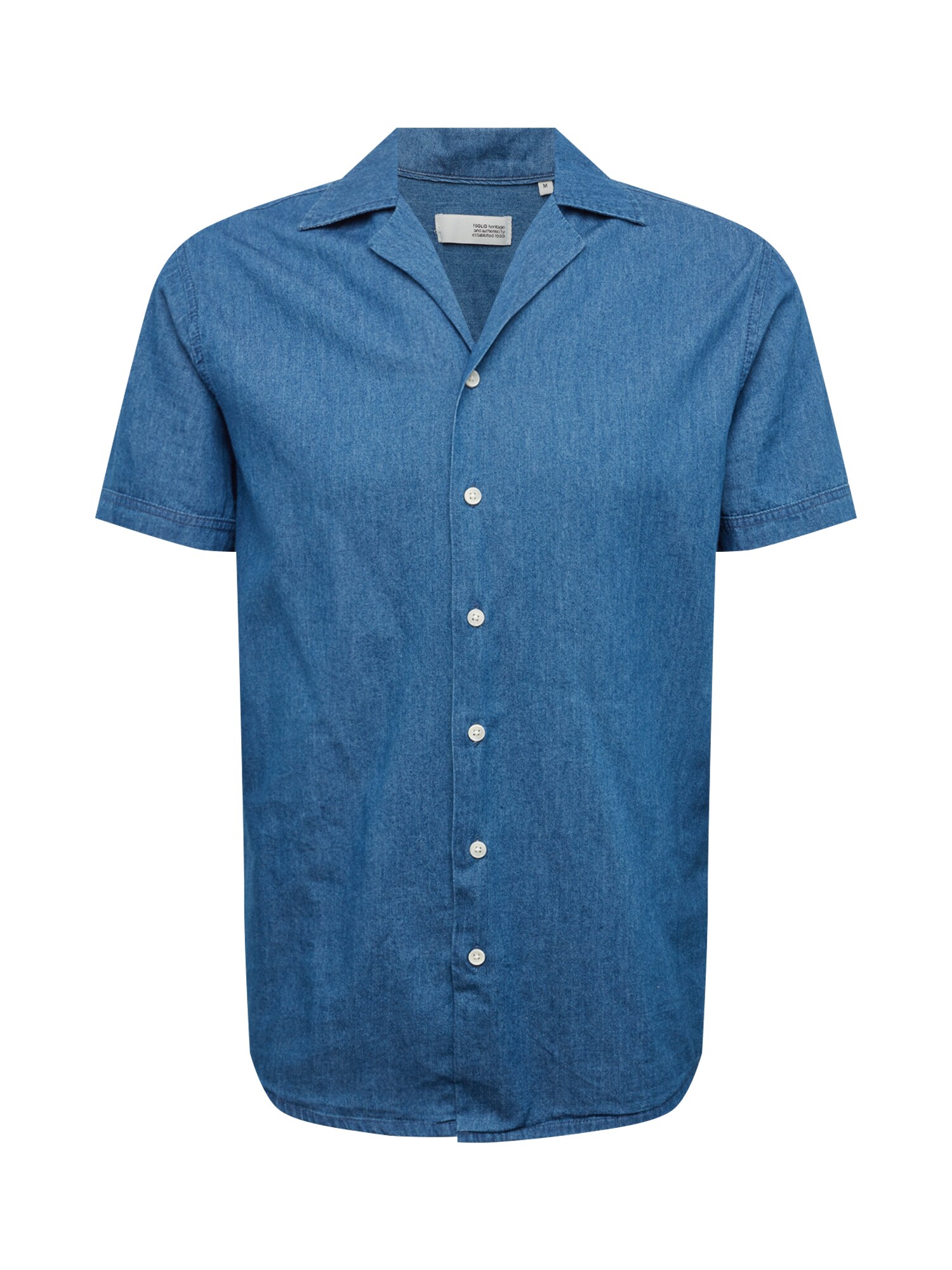 Solid Heren Overhemd Blauw solid kopen in de aanbieding