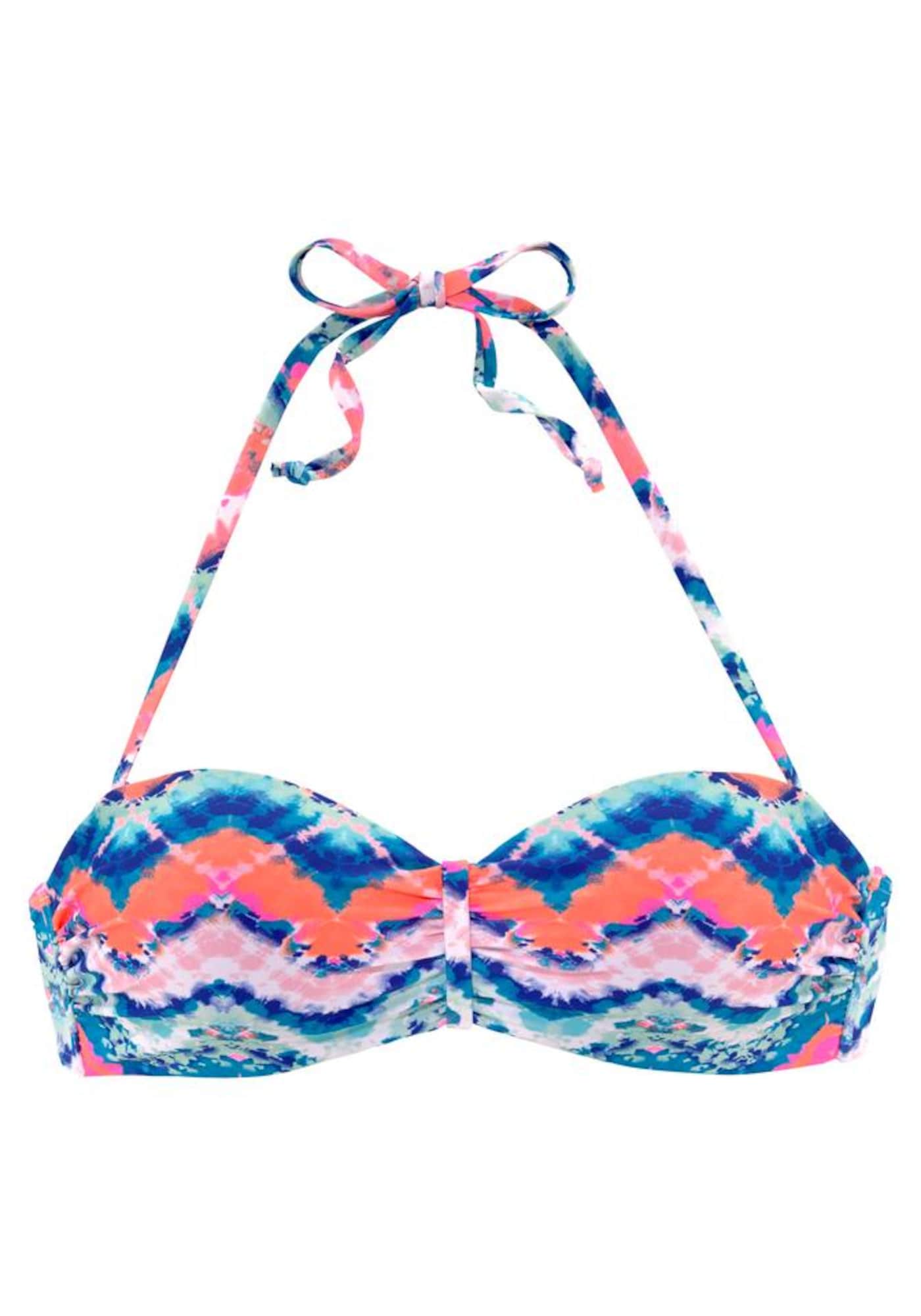 VENICE BEACH Bikinový top  modrá / ružová / červená