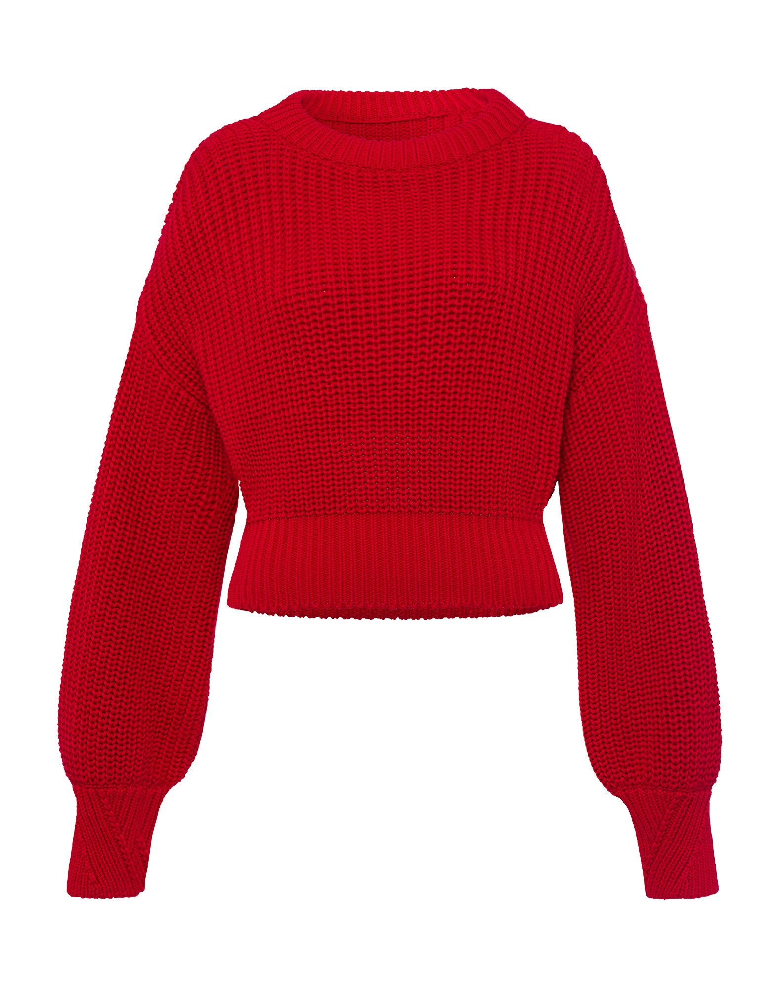 Ivy Oak Dames Trui Chunky Crew Neck Rood ivy oak kopen in de aanbieding