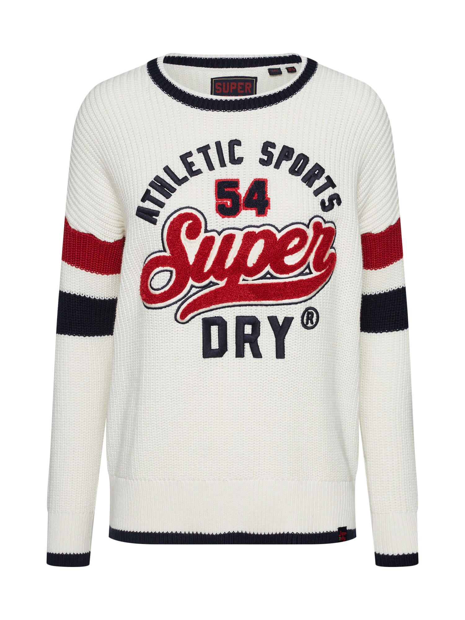 Superdry Dames Trui Creme Navy Rood superdry kopen in de aanbieding