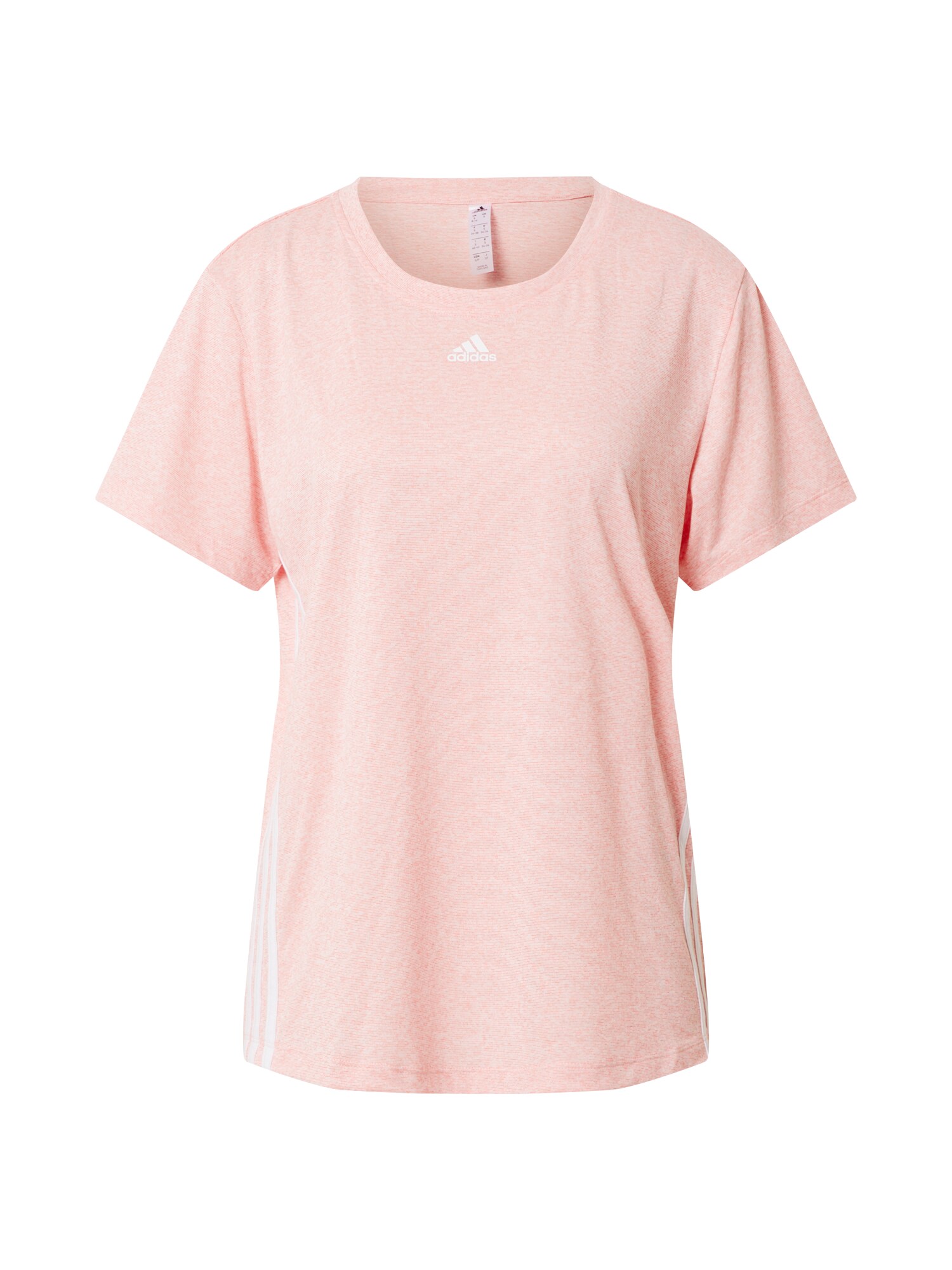 ADIDAS PERFORMANCE Sportiniai marškinėliai 'STRIPE TEE'  rožinė / balta