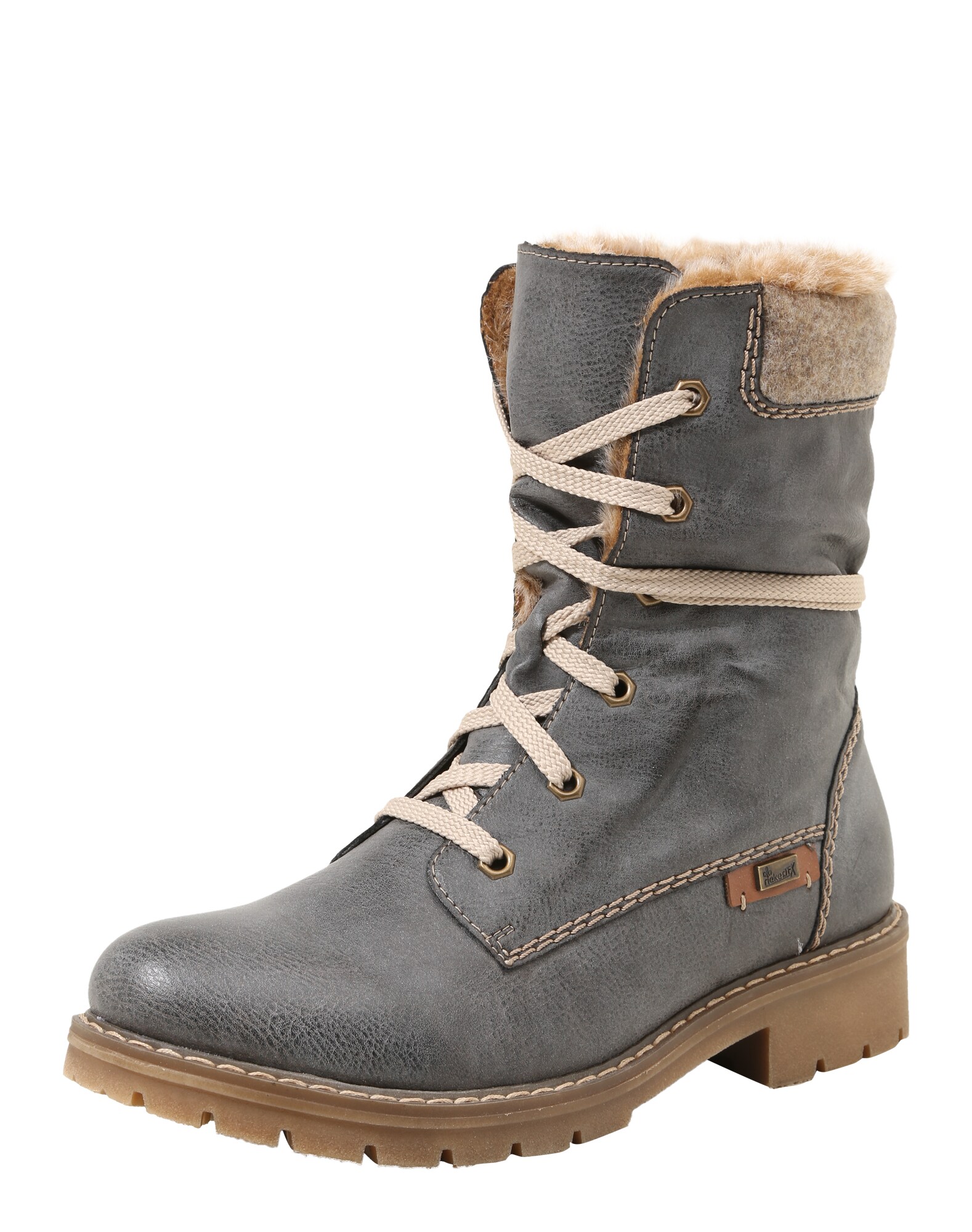 Rieker Dames Veterlaarzen Grijs rieker kopen in de aanbieding