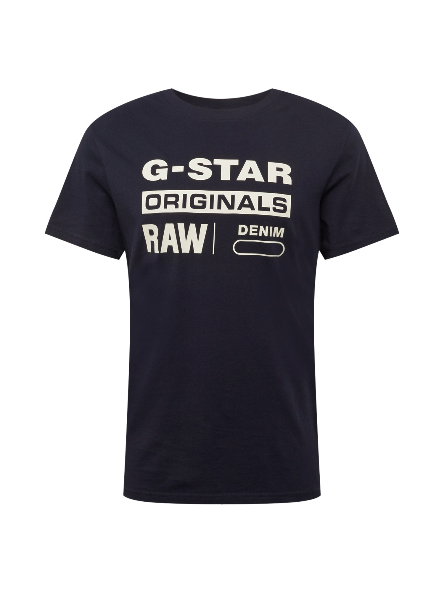 G-Star RAW Marškinėliai 'Graphic 8'  balta / tamsiai mėlyna
