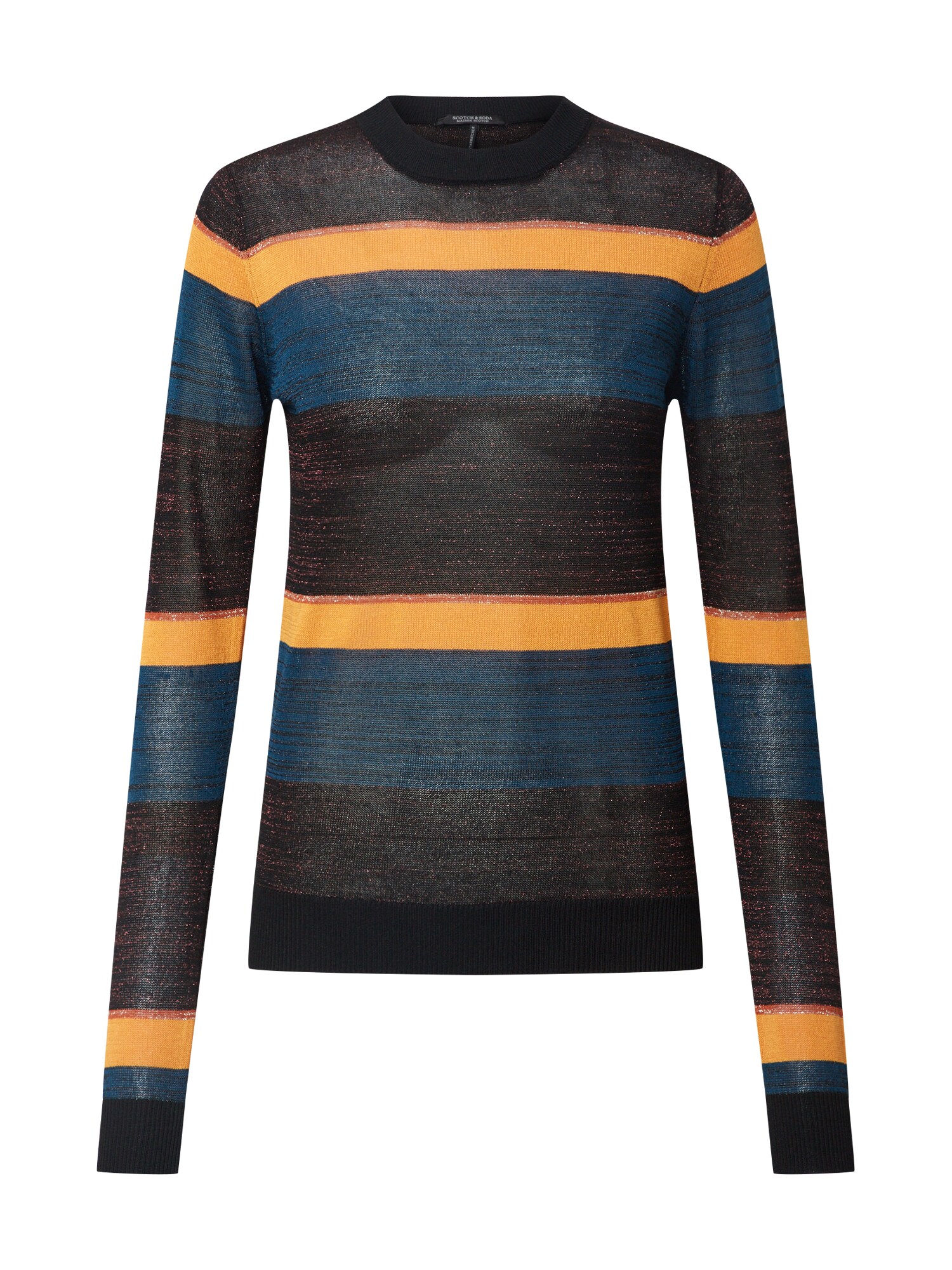 SCOTCH & SODA Megztinis  juoda / oranžinė / dangaus žydra
