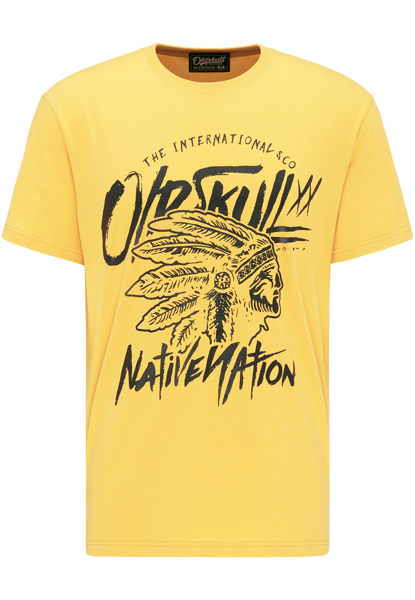 Oldskull Heren Shirt Geel Zwart oldskull kopen in de aanbieding