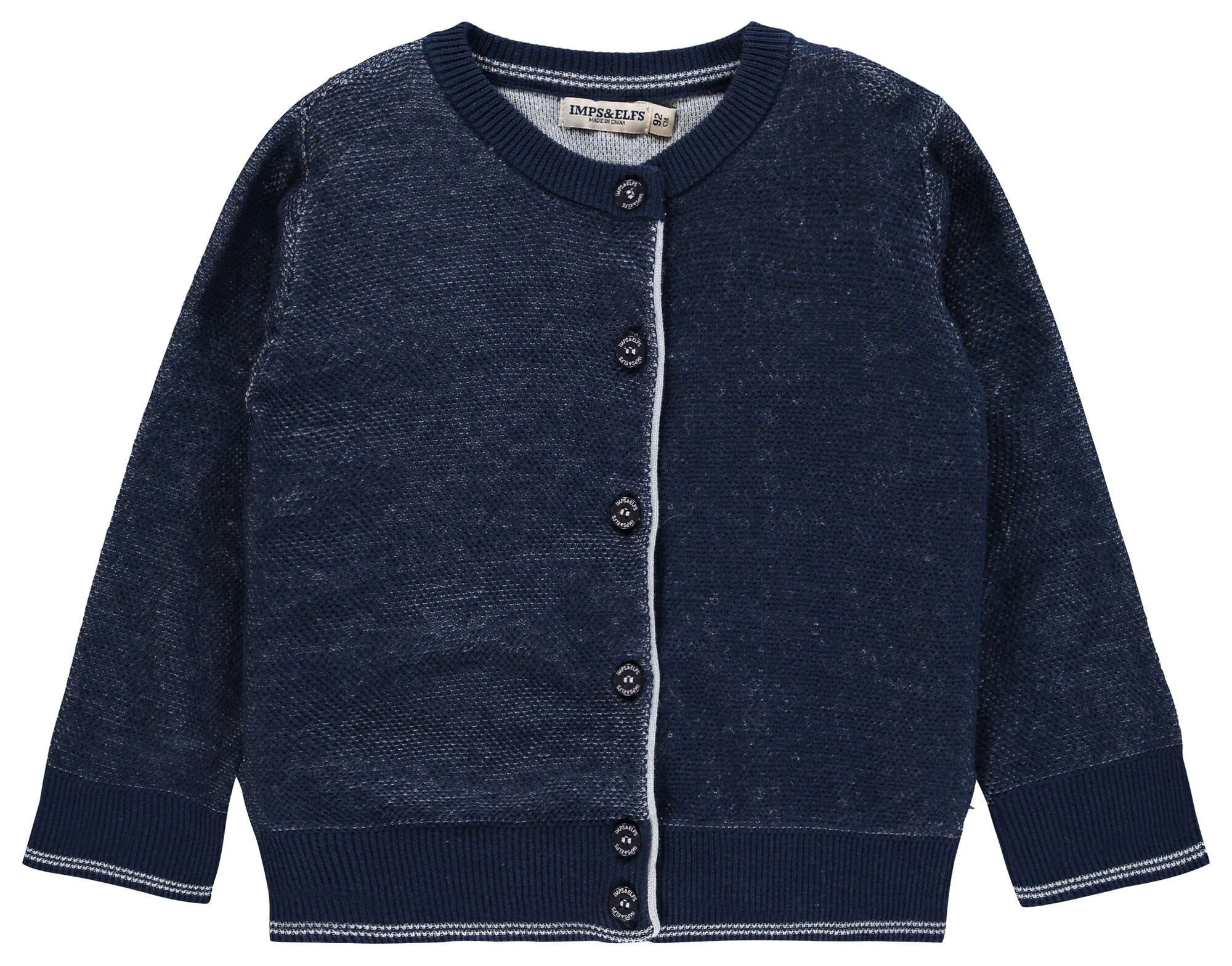 Impselfs Meisjes Gebreid Vest Portland Blauw Gemeleerd Wit impselfs kopen in de aanbieding