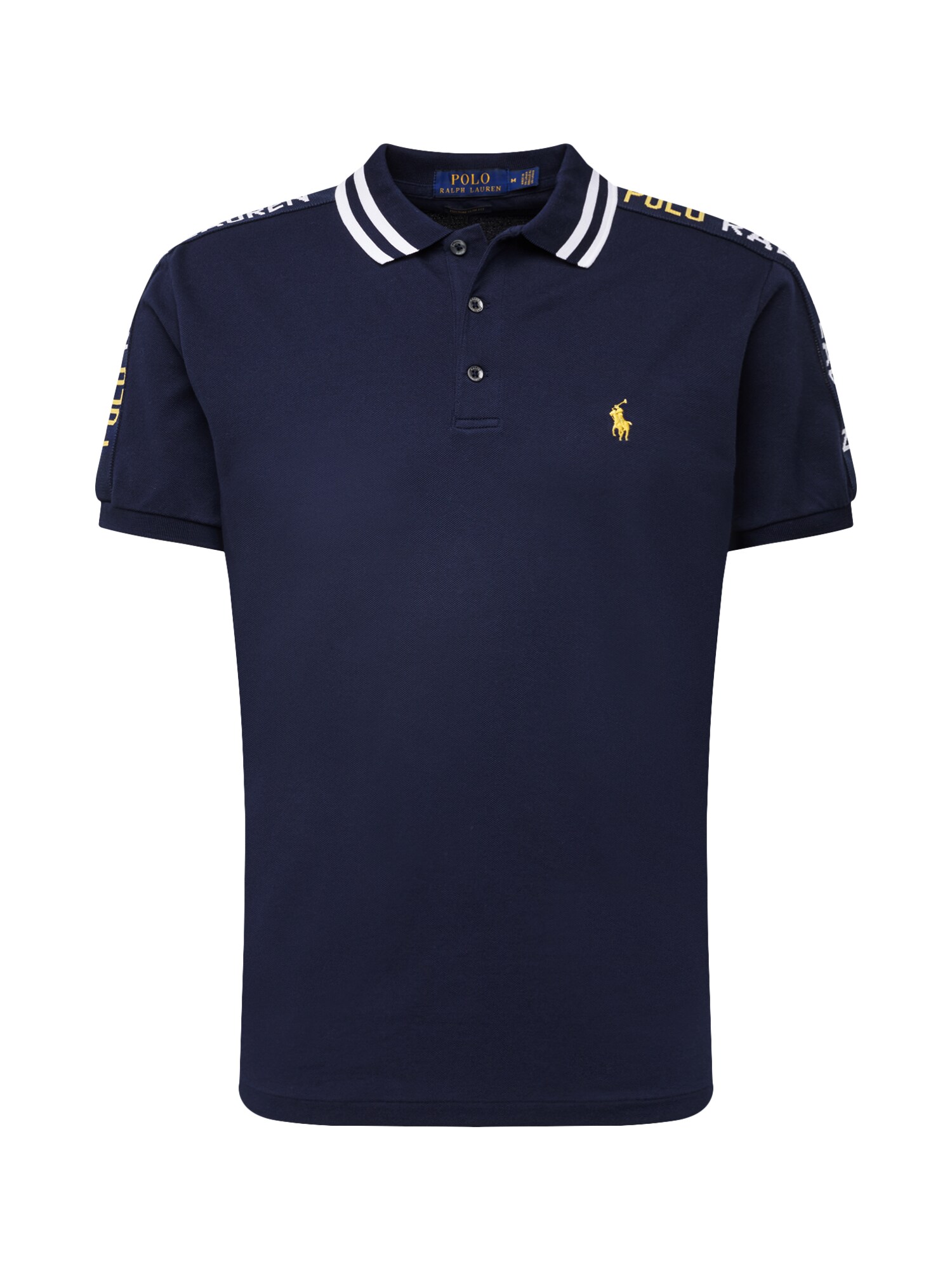 Polo Ralph Lauren Heren Shirt Navy Geel Wit polo ralph lauren kopen in de aanbieding