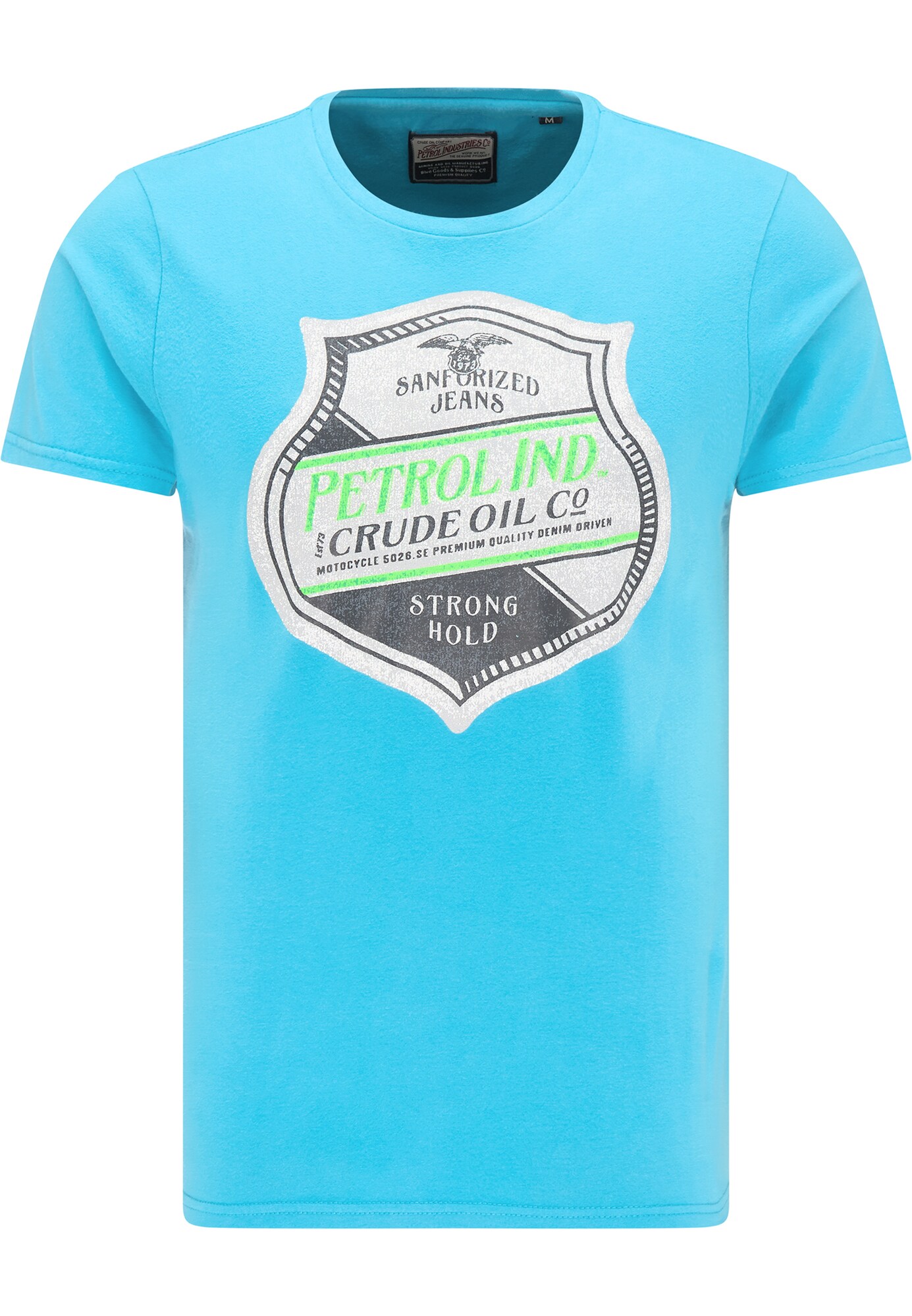Petrol Industries Heren Shirt Neonblauw Grijs Wit petrol industries kopen in de aanbieding
