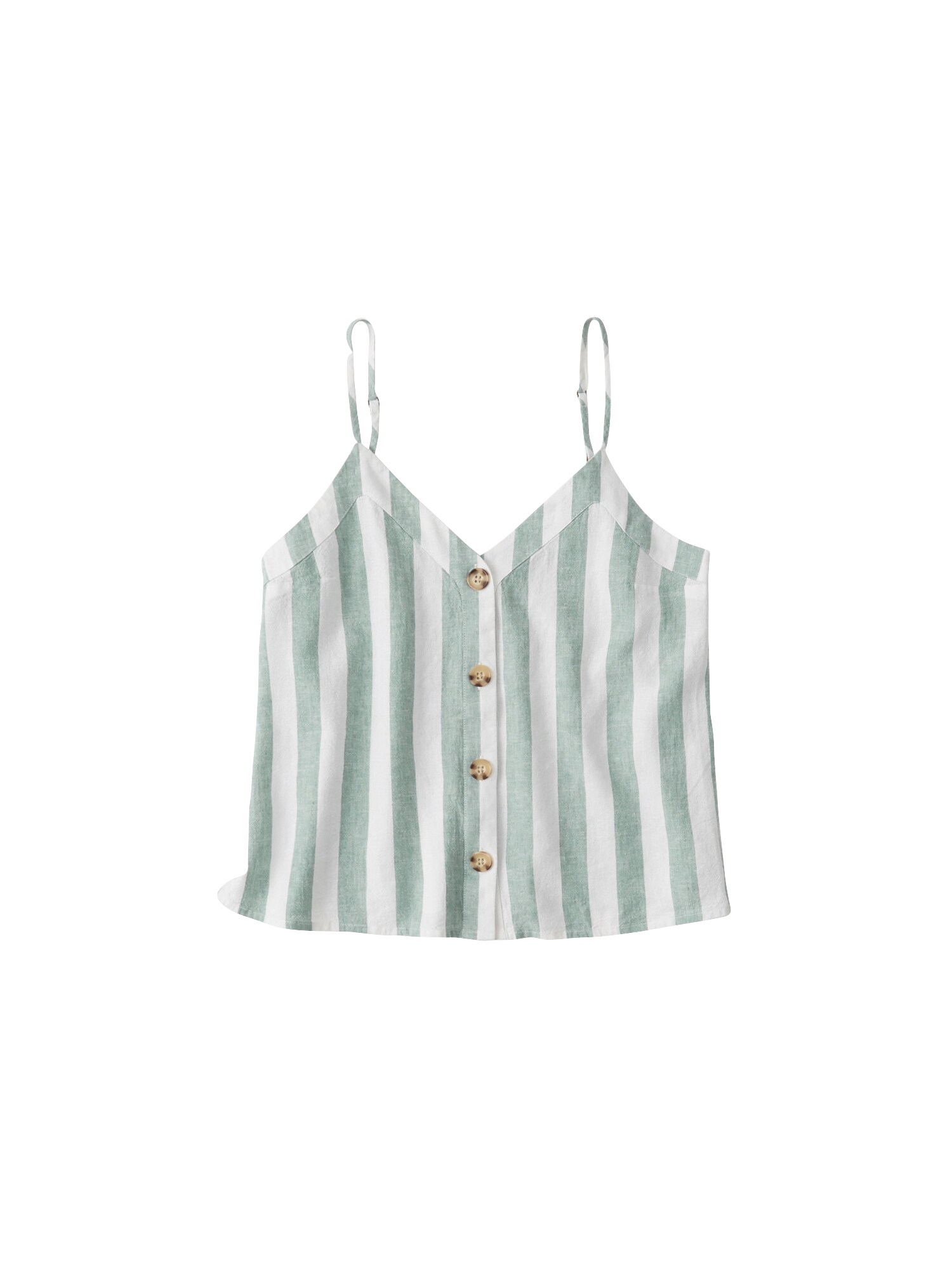 Abercrombie Fitch Dames Blouse Sb19 Linen Button Front Tank Mintgroen Wit abercrombie fitch kopen in de aanbieding