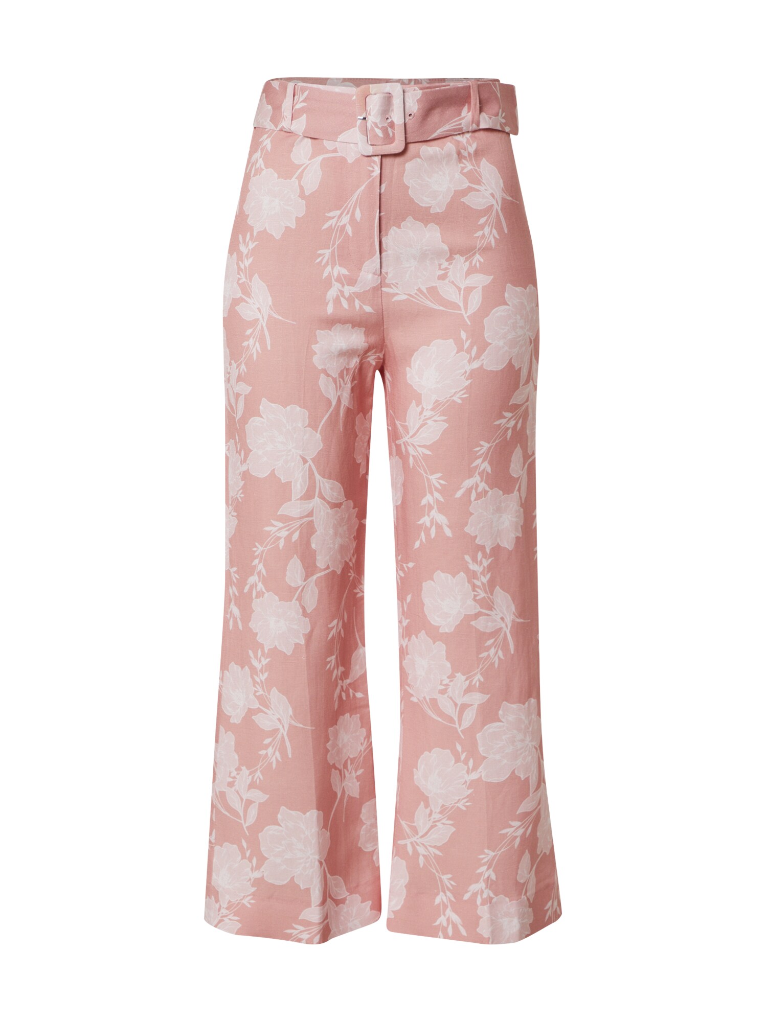 Forever New Kelnės 'Amara Linen Blend Pant'  balta / rožių spalva