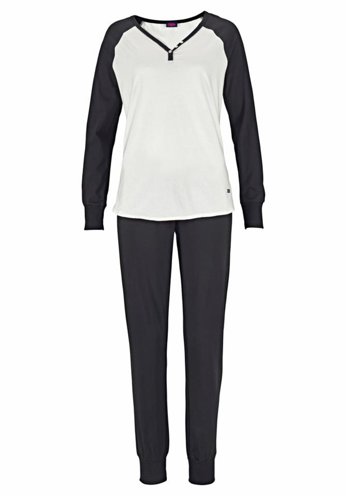 BUFFALO Pijama  negru / alb