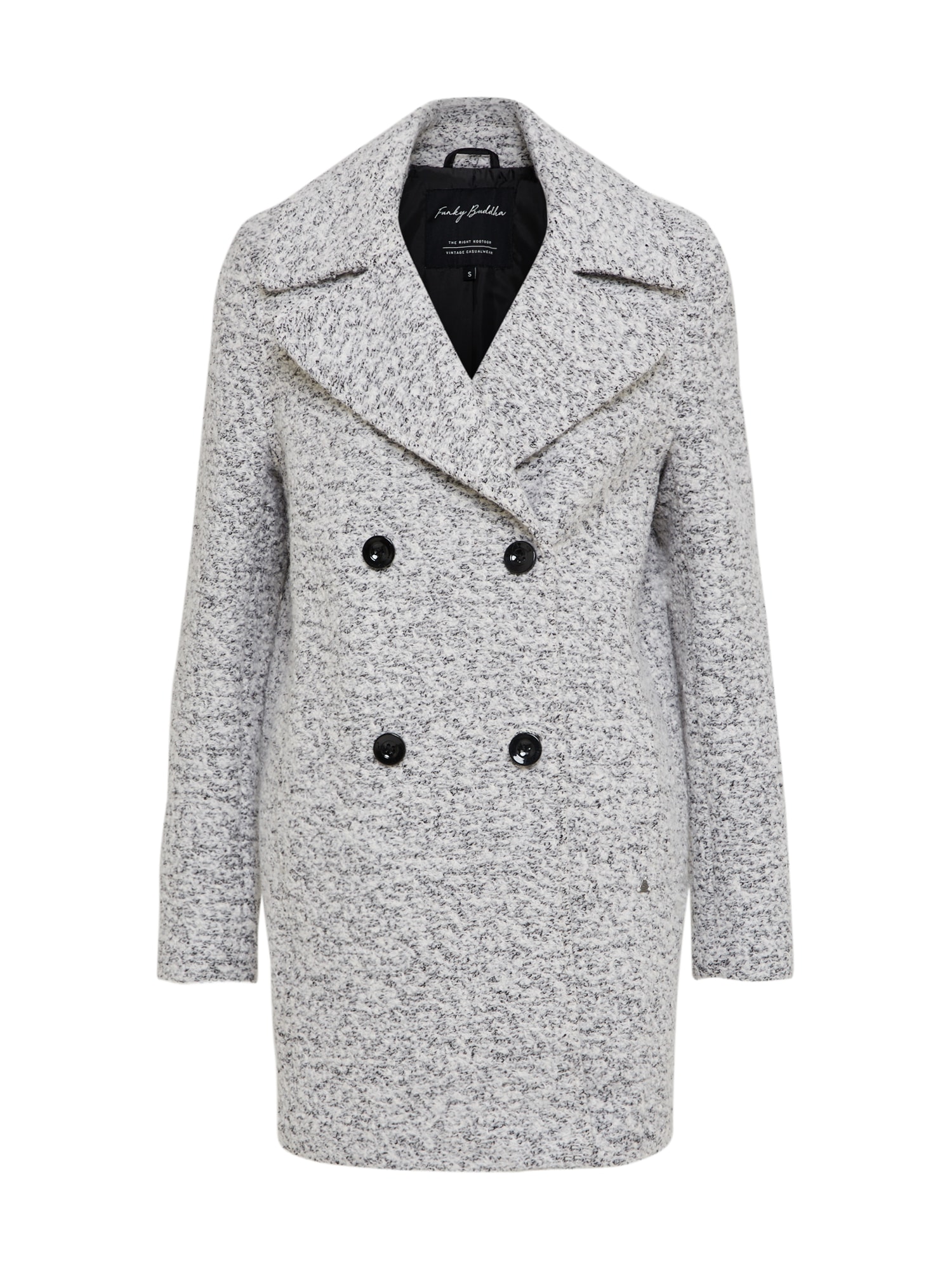 Funky Buddha Dames Tussenmantel Lichtgrijs funky buddha kopen in de aanbieding