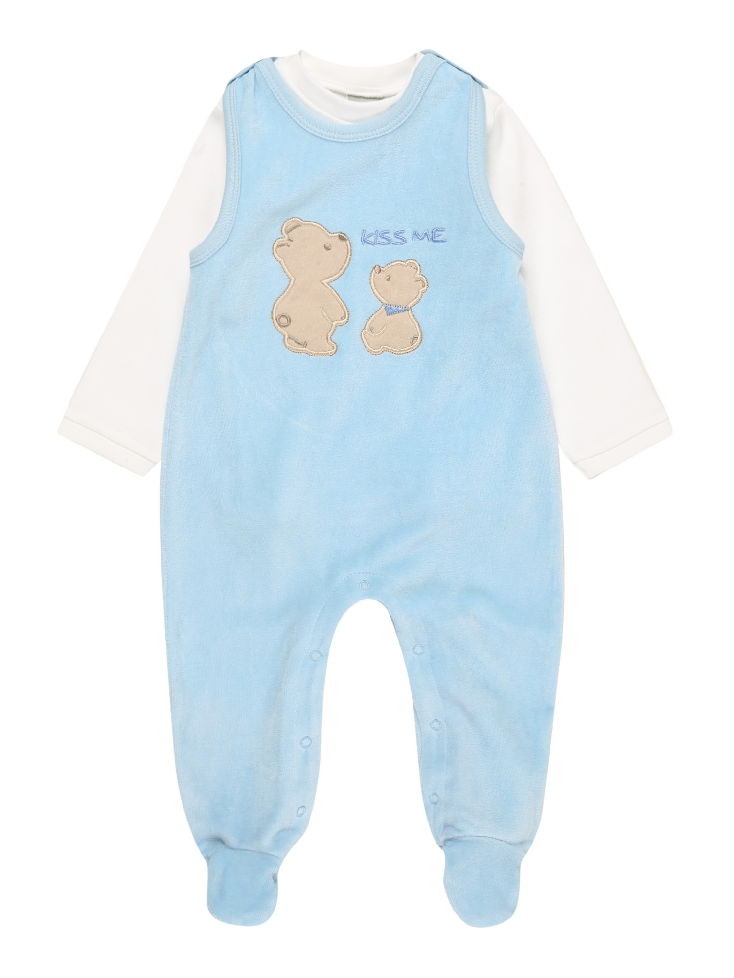 JACKY Macacão/Body 'BASIC LINE Newborn'  azul claro / branco