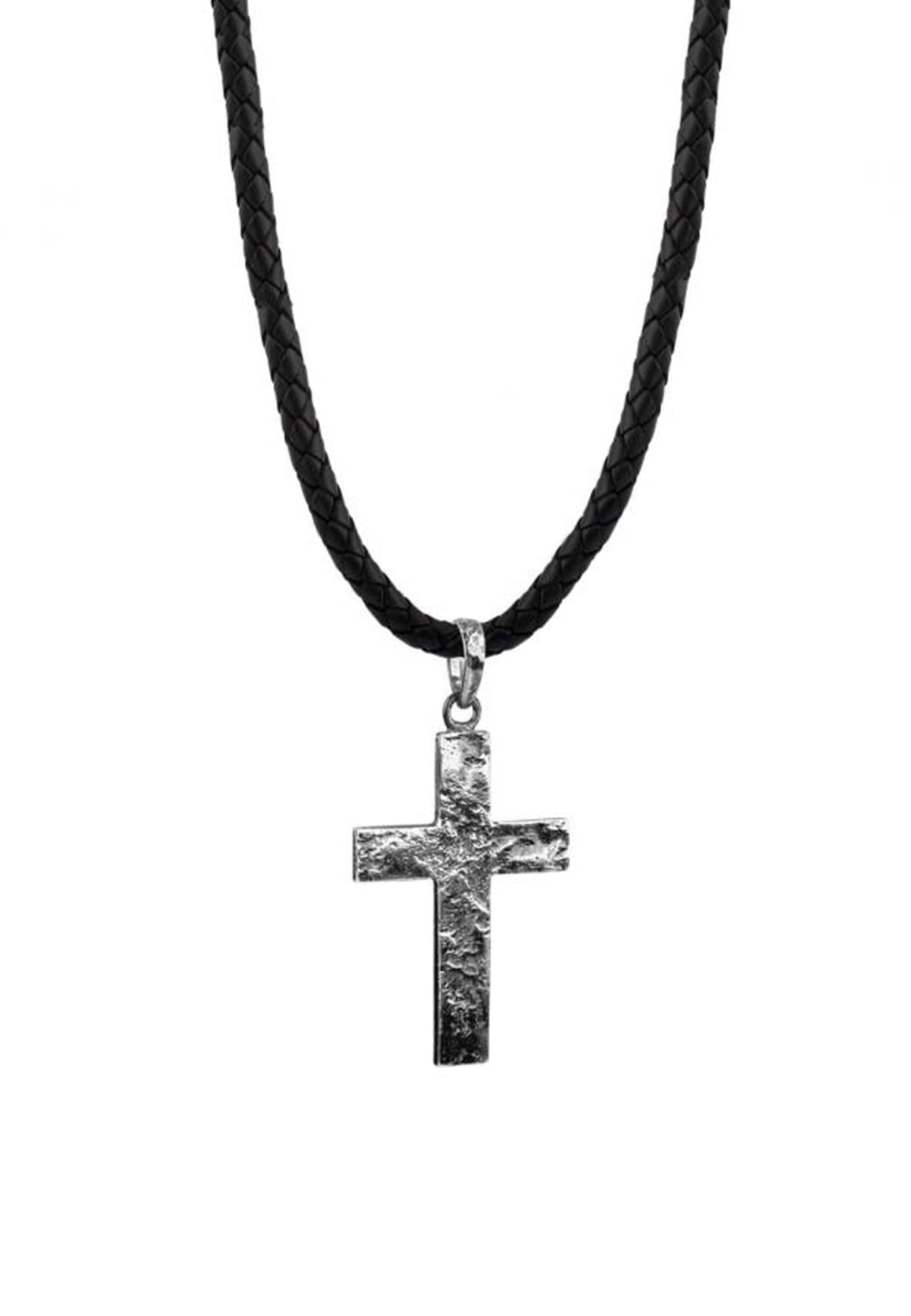 KUZZOI Verižica 'Kreuz'  črna / srebrna