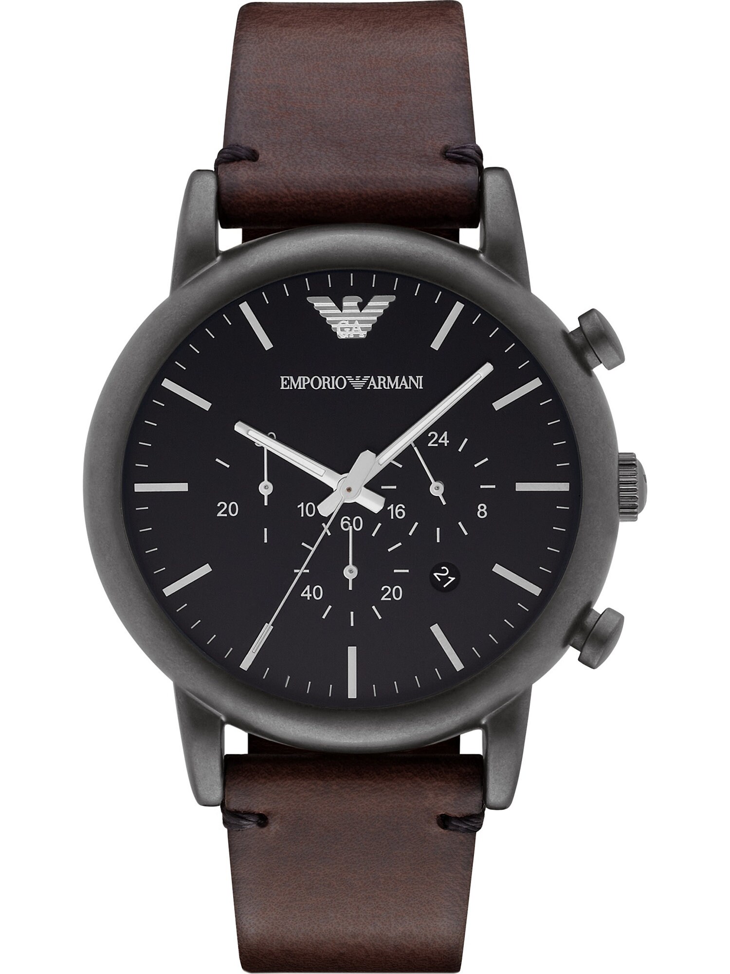 Emporio Armani Chronograph dunkelbraun / schwarz