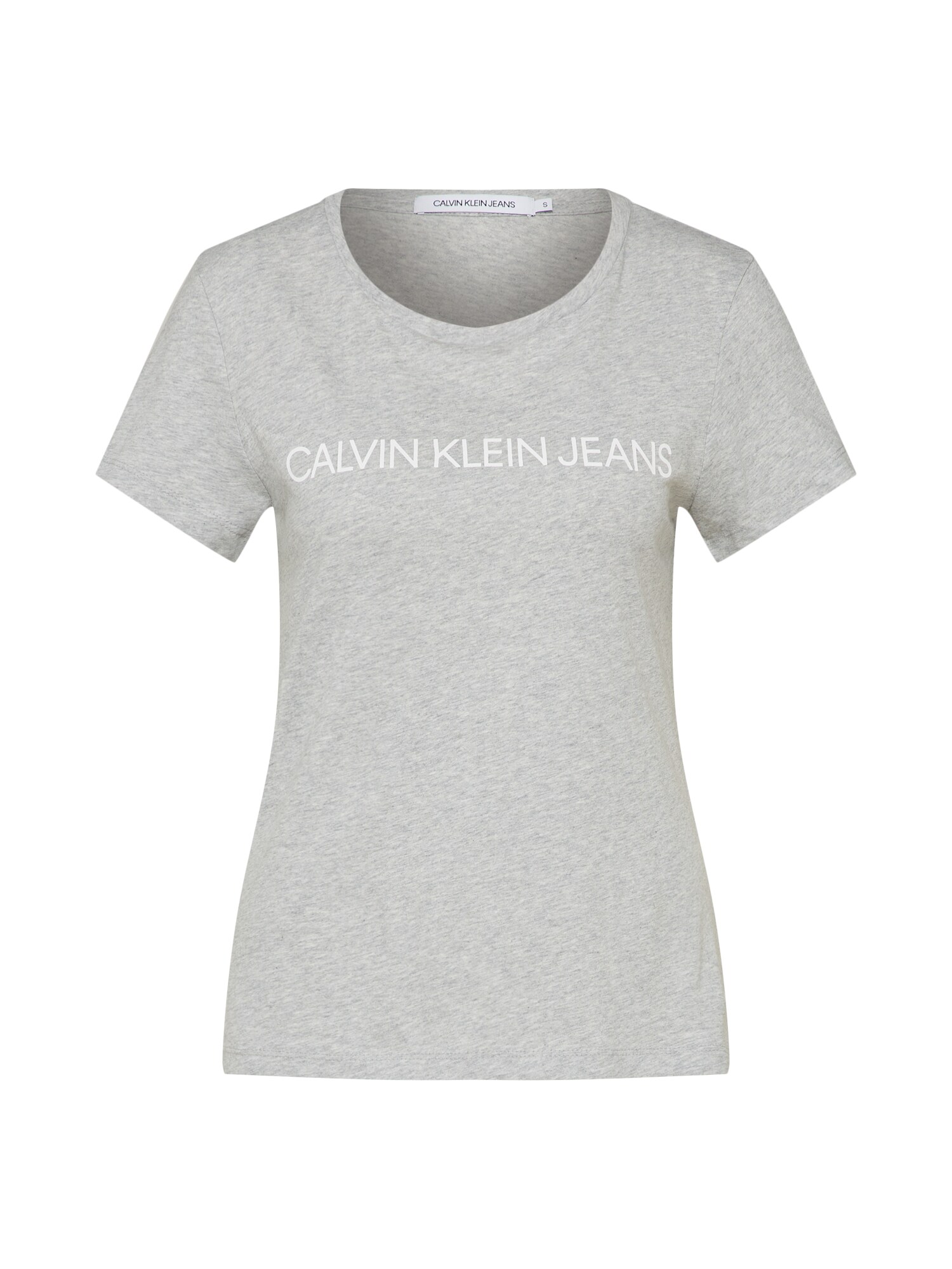 Calvin Klein Jeans Marškinėliai 'INSTITUTIONAL LOGO'  balta / šviesiai pilka