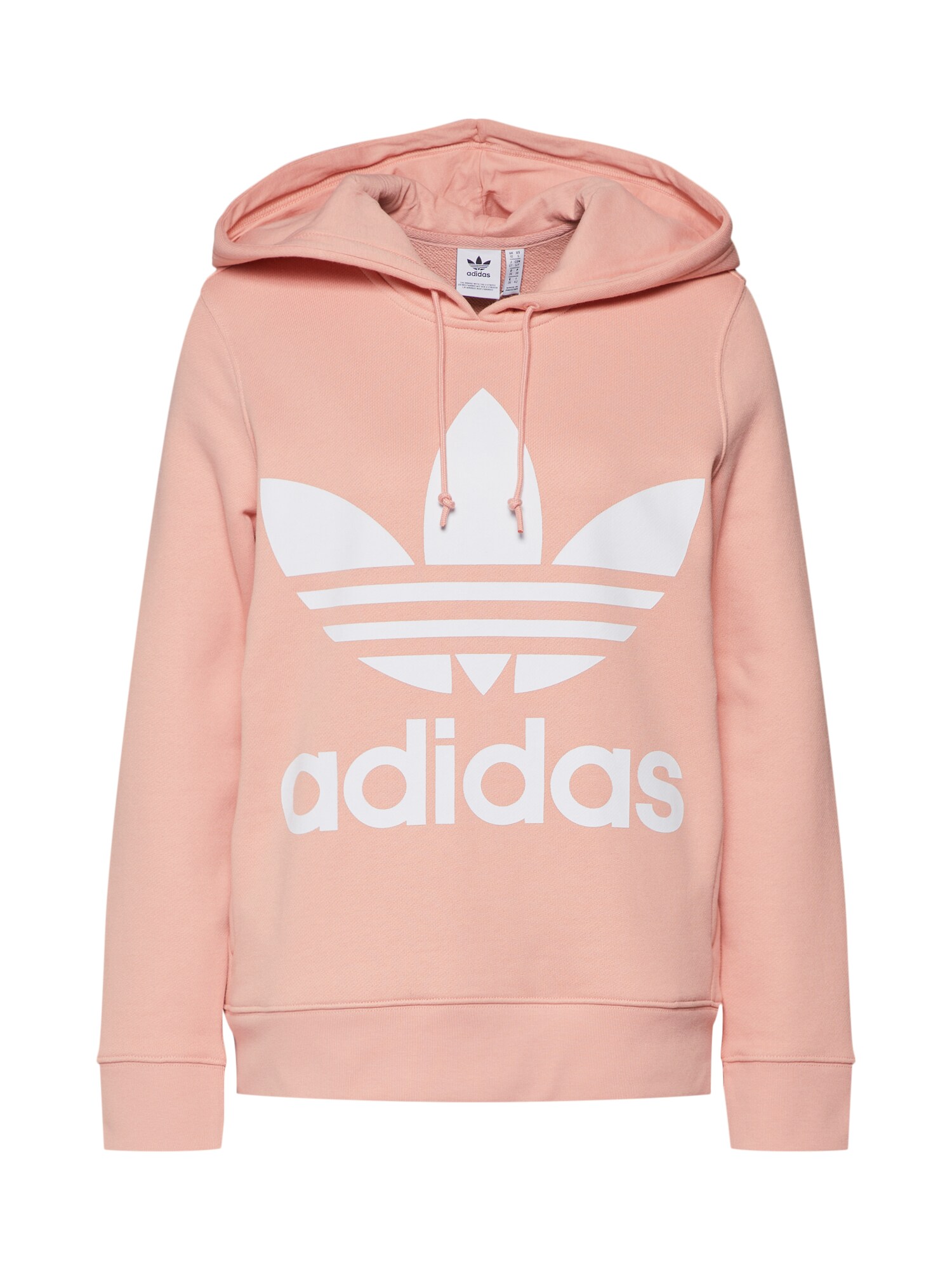 Adidas Originals Dames Sweatshirt Trefoil Hoodie Perzik Wit adidas originals kopen in de aanbieding