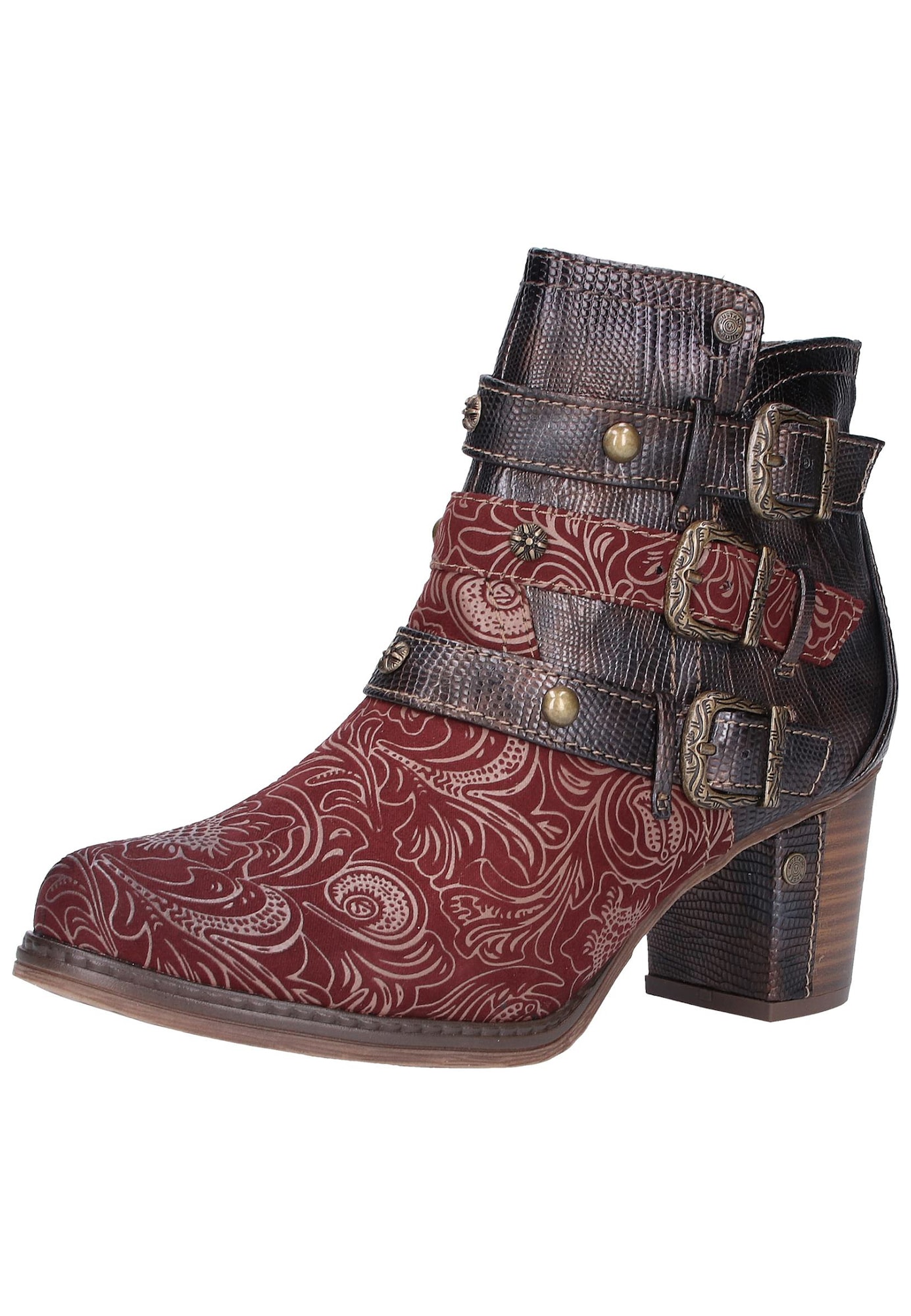 Mustang Dames Enkellaarsjes Bruin Bordeaux mustang kopen in de aanbieding