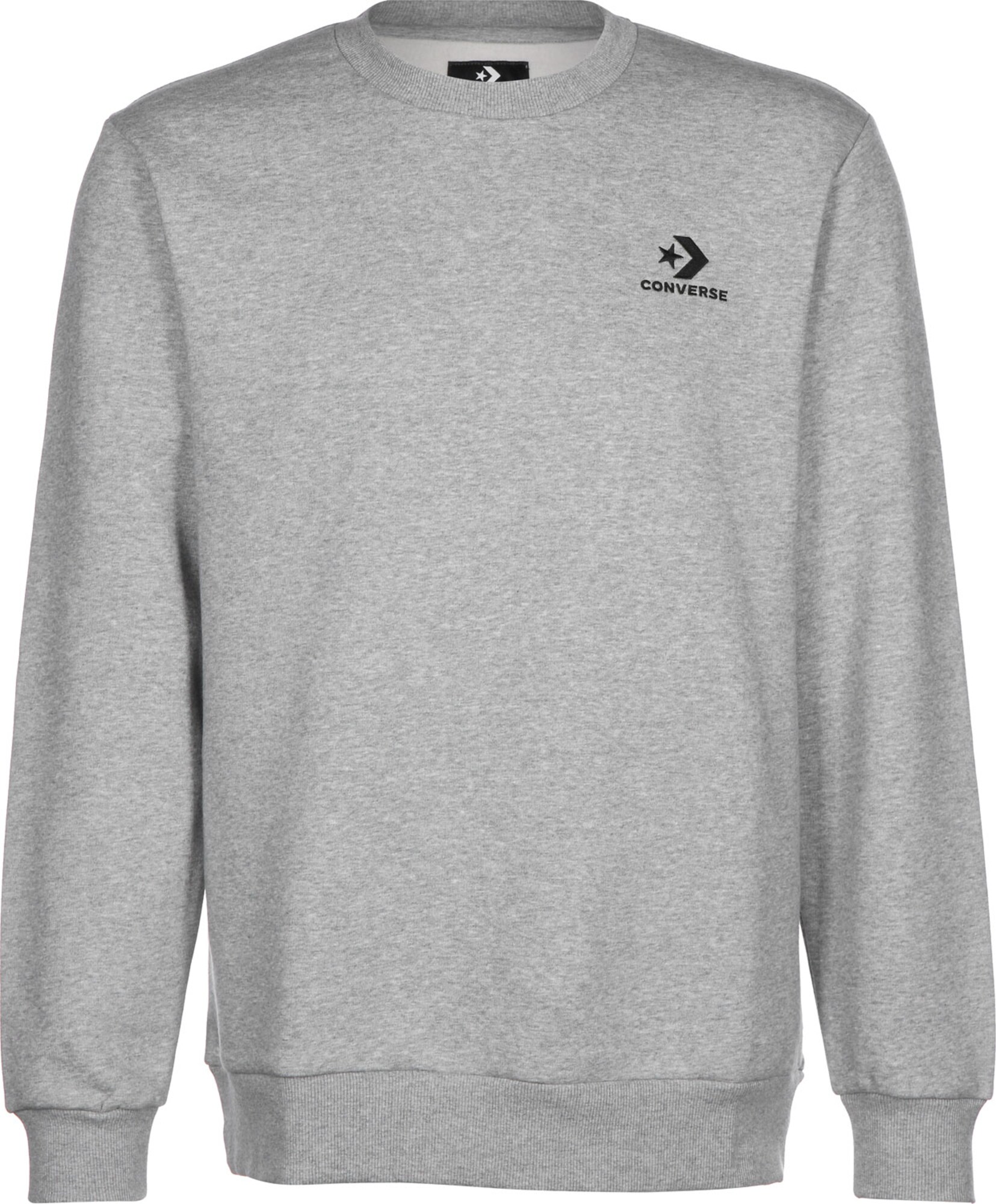 Converse Heren Sweatshirt Star Chevron Grijs Gemeleerd Zwart converse kopen in de aanbieding