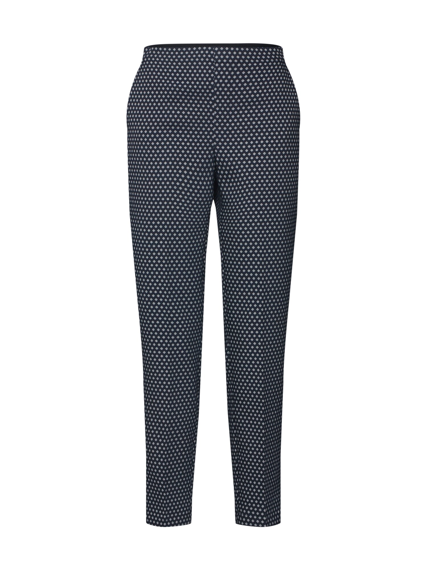 Opus Dames Broek Edira Jacquard Blue Ros Donkerblauw Wit opus kopen in de aanbieding