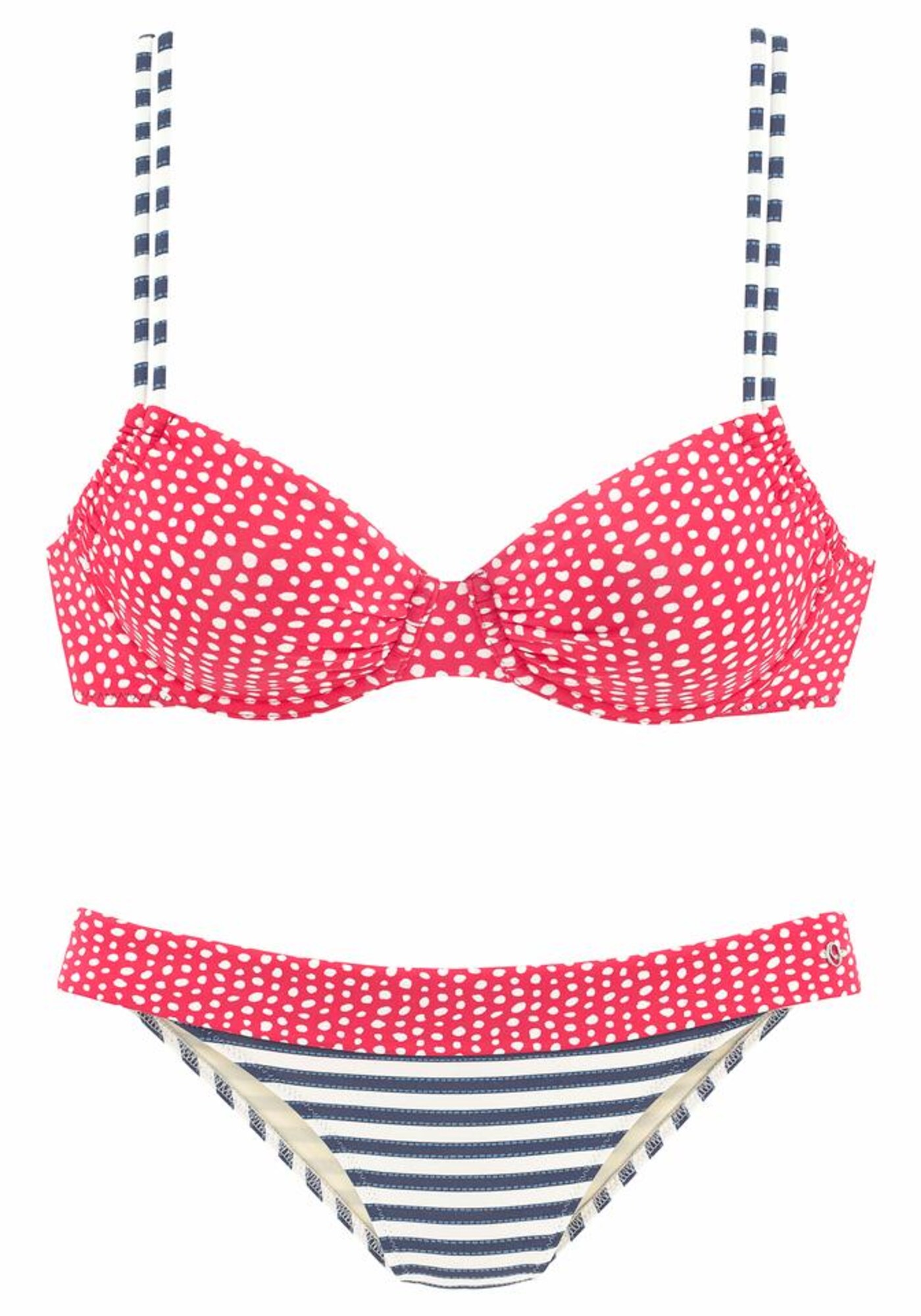 Soliver Red Label Dames Bikini Blauw Rood Wit soliver red label kopen in de aanbieding