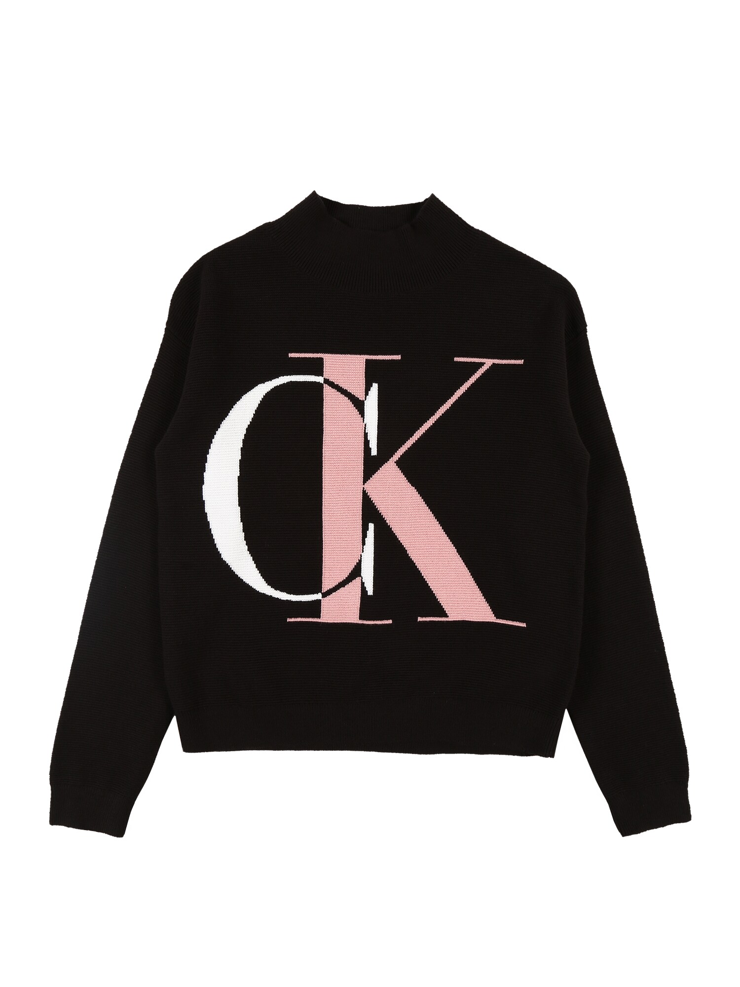 Calvin Klein Jeans Megztinis  juoda / rožių spalva / balta