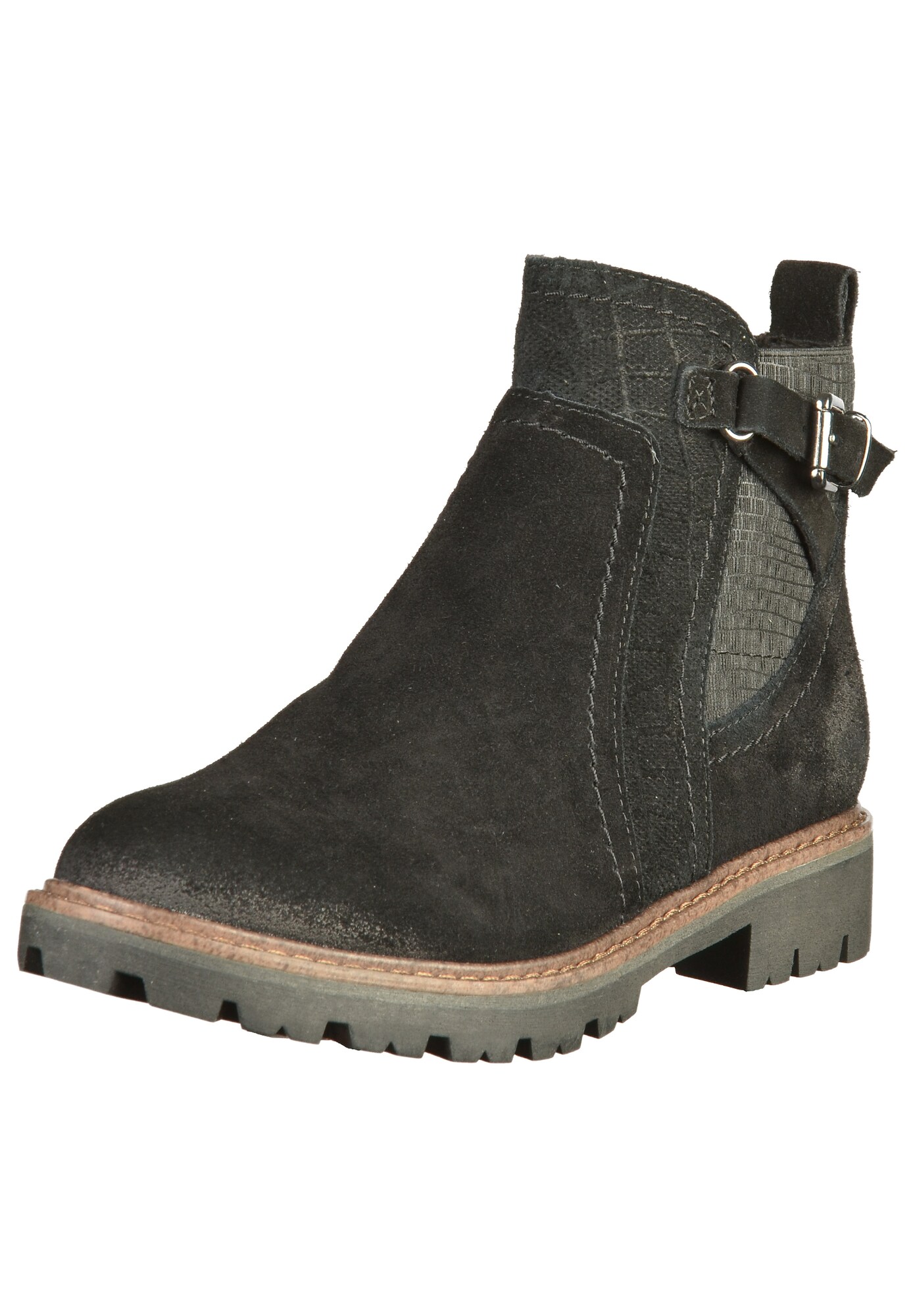 Marco Tozzi Dames Enkellaarsjes Basaltgrijs marco tozzi kopen in de aanbieding