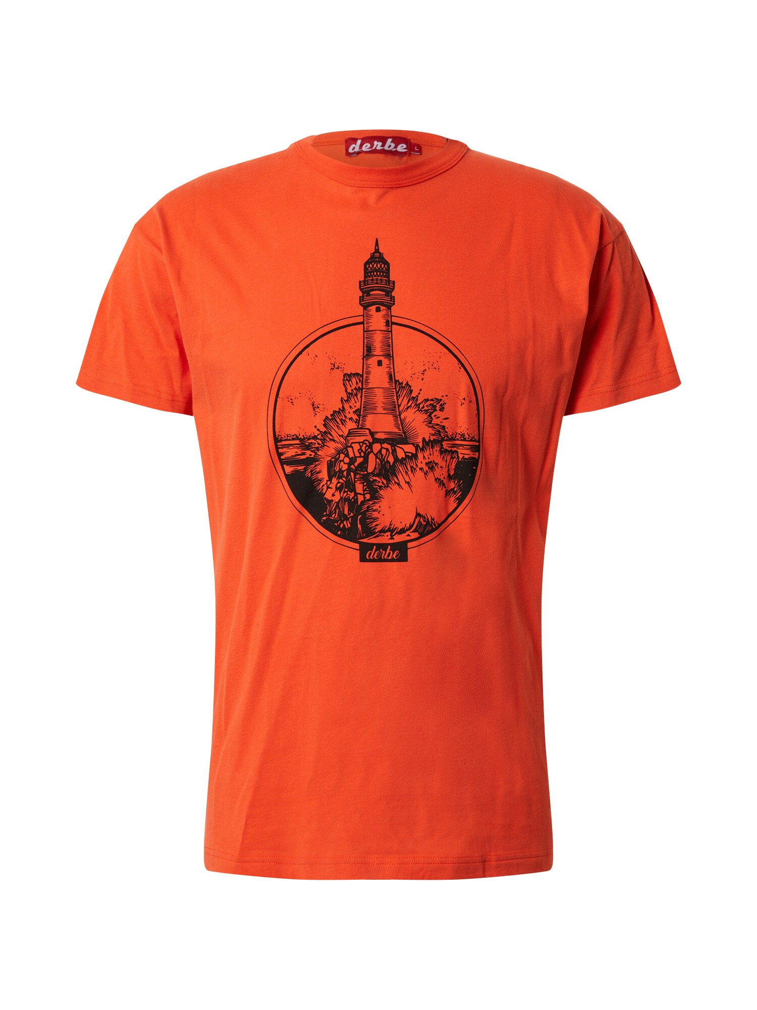Derbe Marškinėliai 'Bell Rock'  oranžinė-raudona / juoda