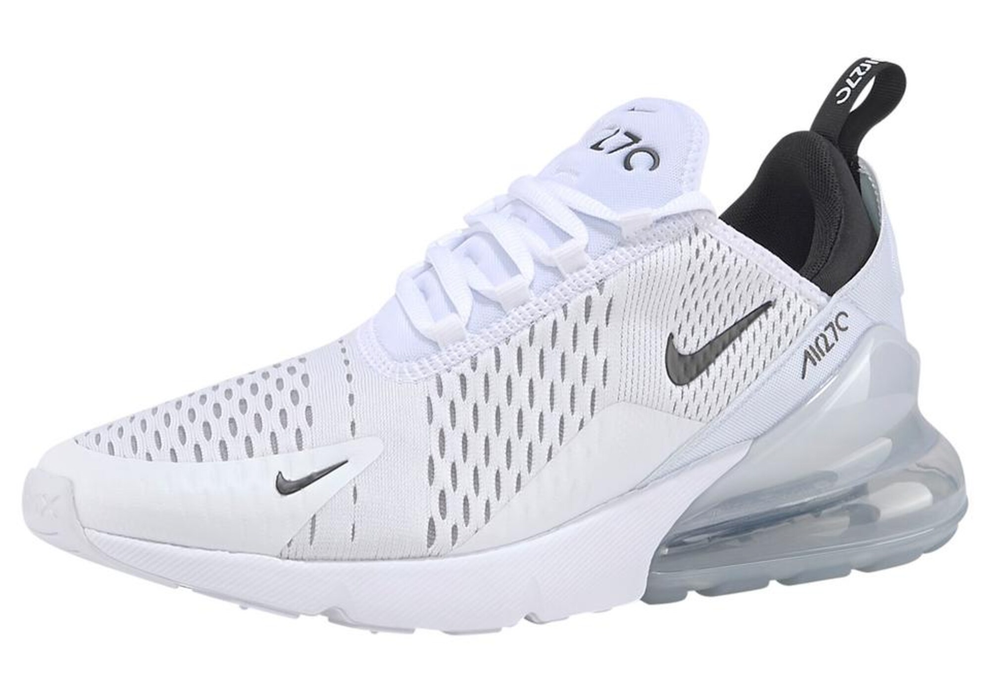 Nike Sportswear Sportbačiai be auliuko 'Air Max 270'  juoda / perlų balta / šviesiai pilka