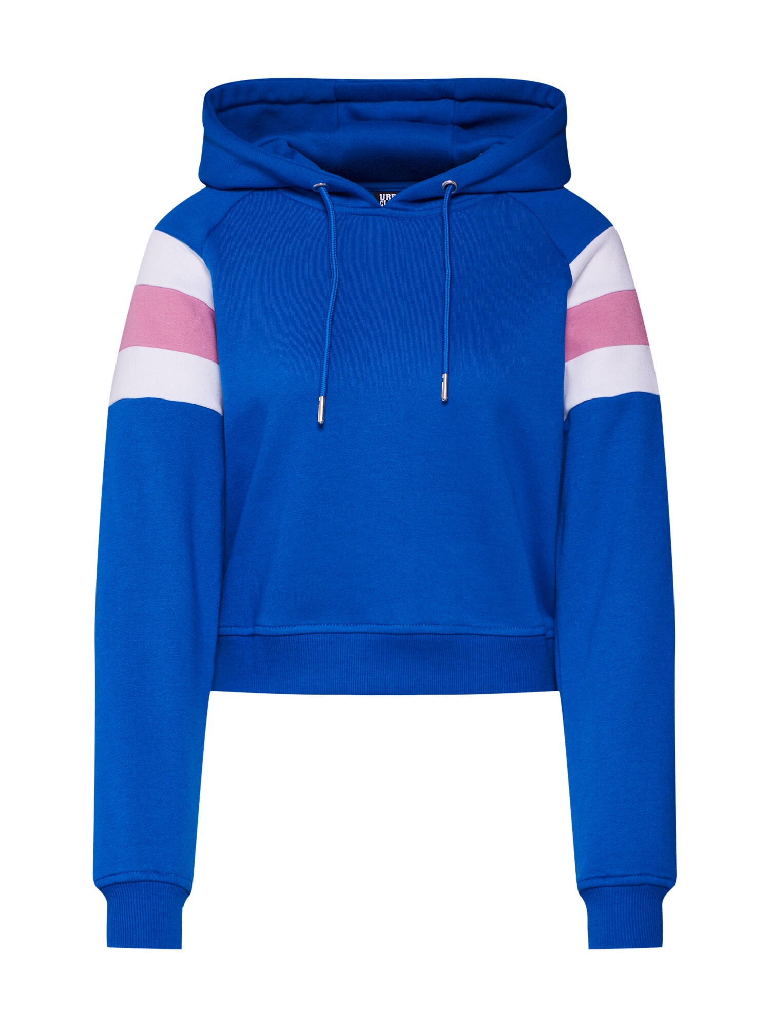 Urban Classics Dames Sweatshirt Ladies Sleeve Stripe Hoody Blauw Rosa Wit urban classics kopen in de aanbieding