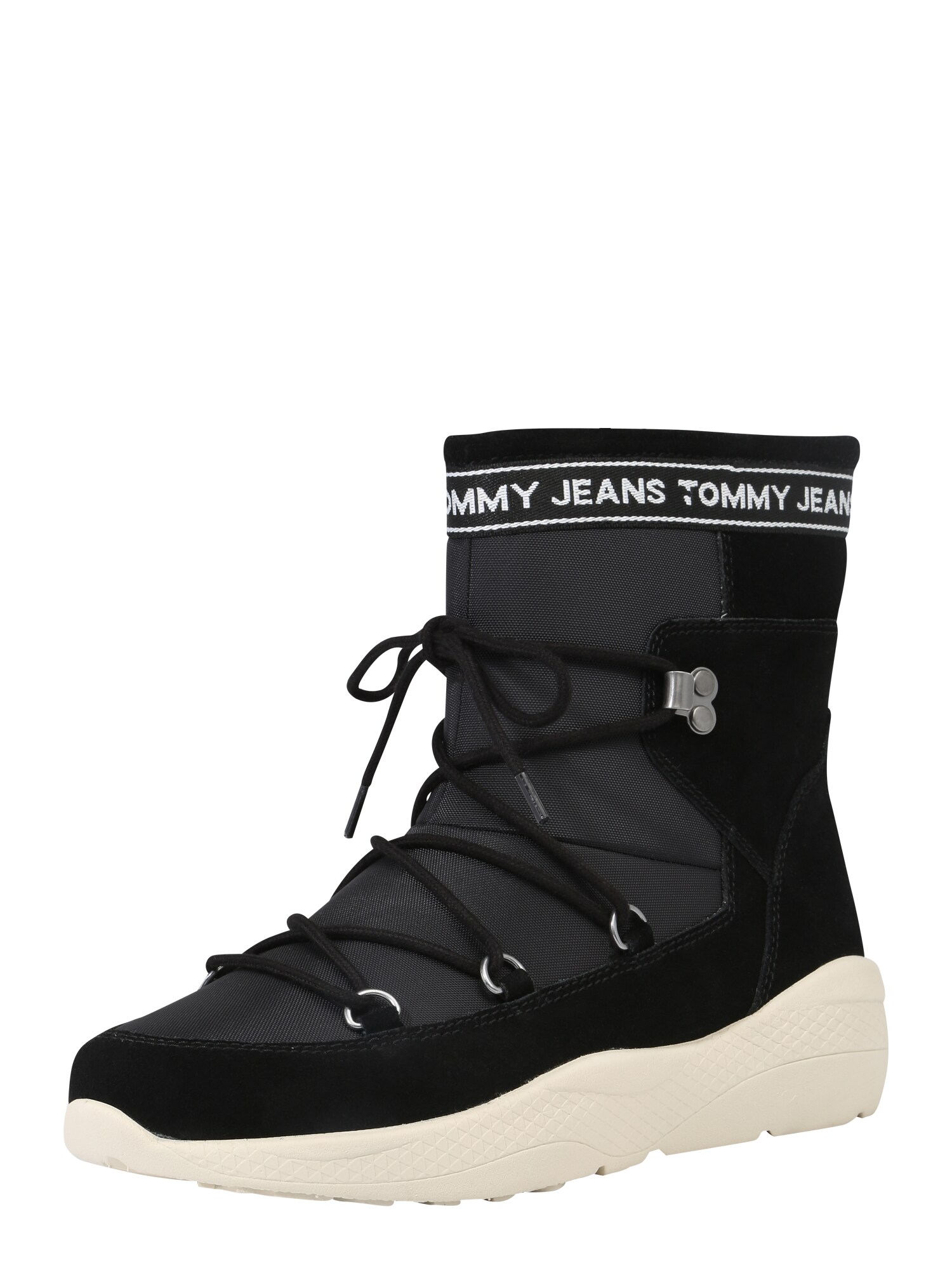 Tommy Jeans Dames Snowboots Zwart Offwhite tommy jeans kopen in de aanbieding
