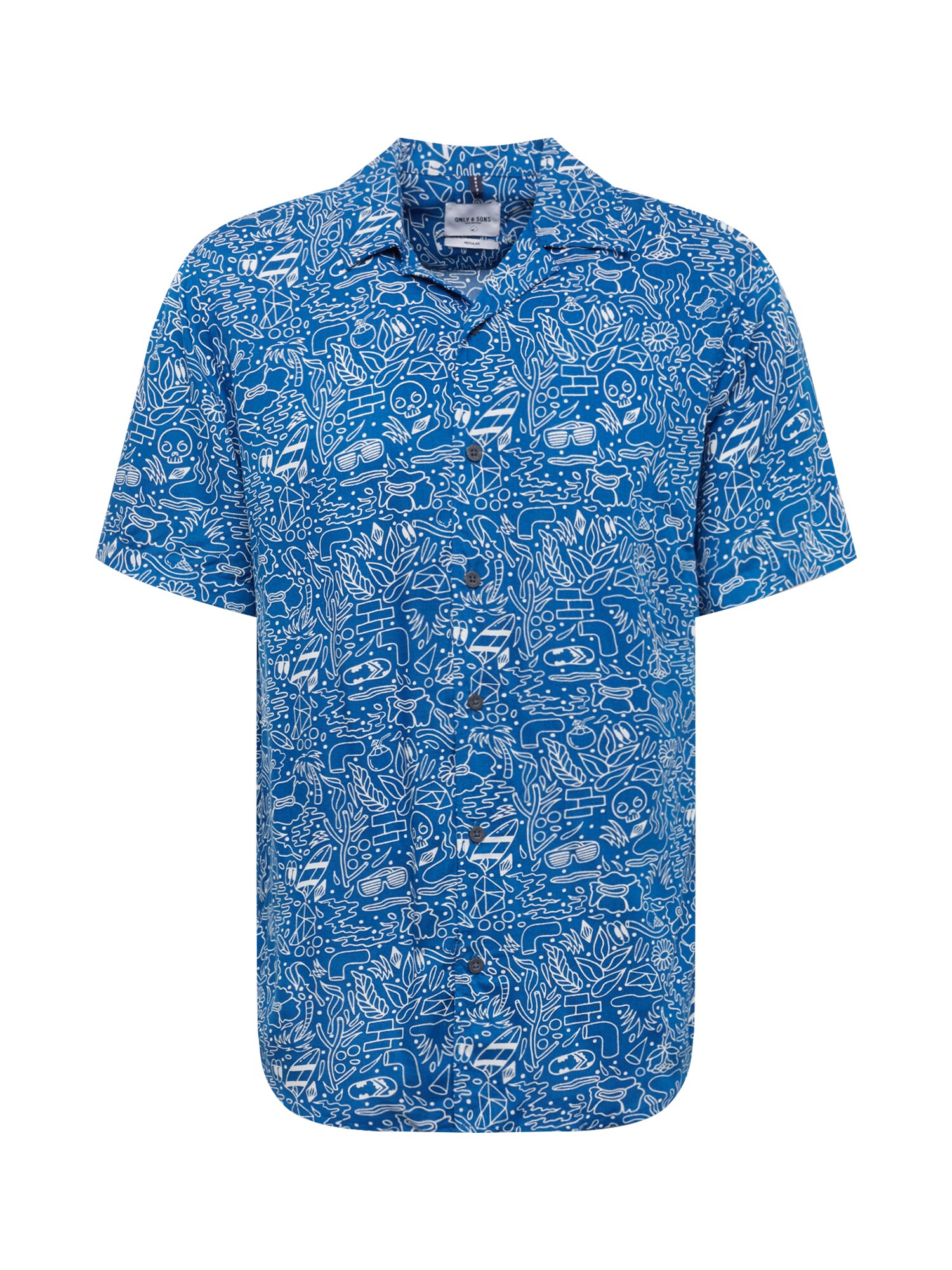 Only Sons Heren Overhemd Leo Blauw Wit only sons kopen in de aanbieding