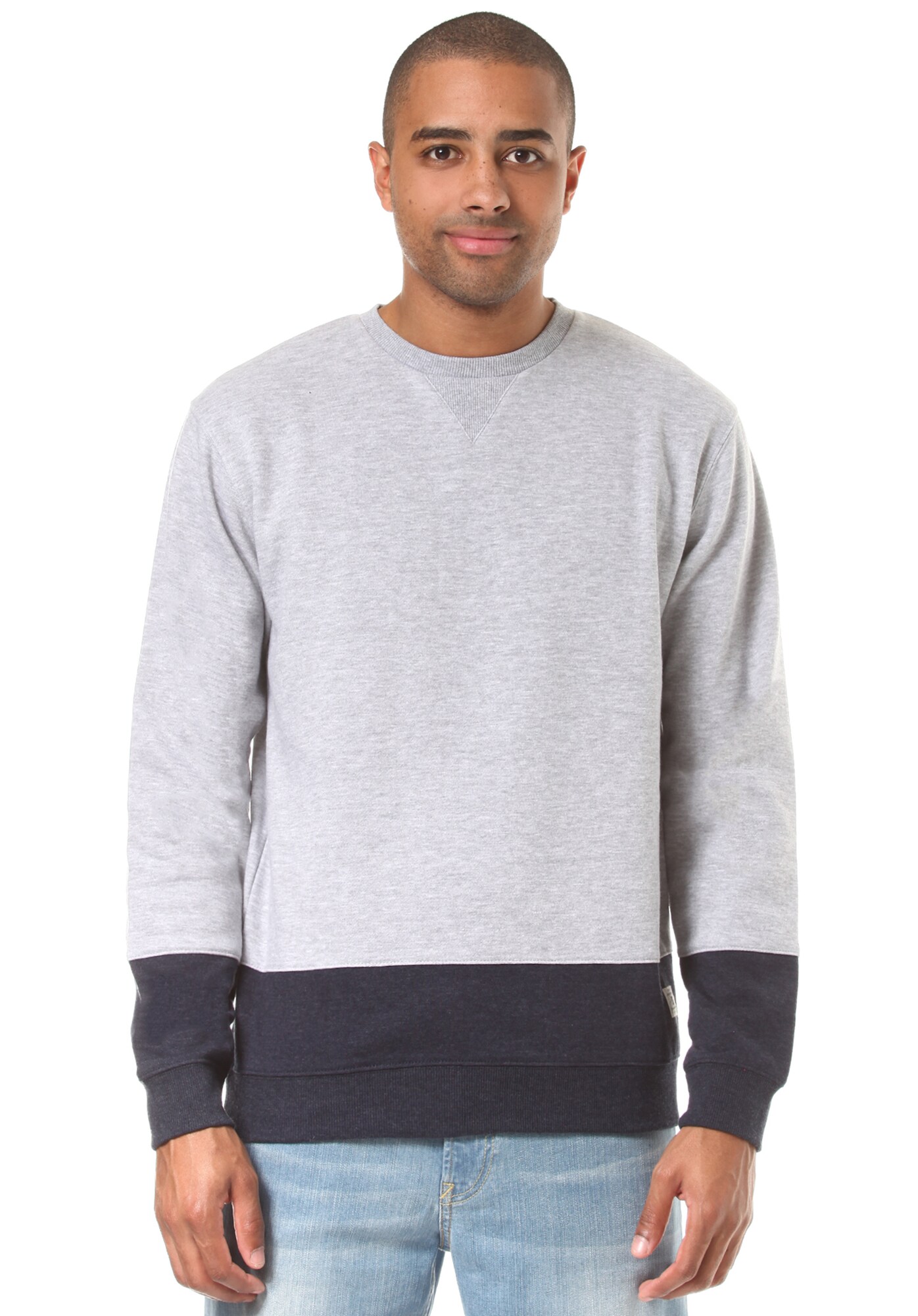 Dc Shoes Heren Sweatshirt Rebel Lo Block Grijs Zwart dc shoes kopen in de aanbieding