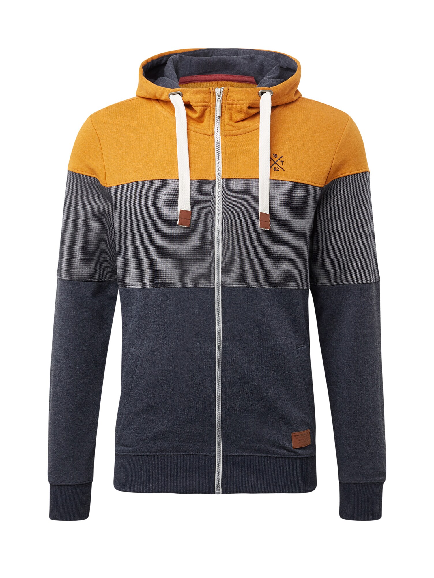 TOM TAILOR Sweatjacke goldgelb / dunkelgrau / graumeliert
