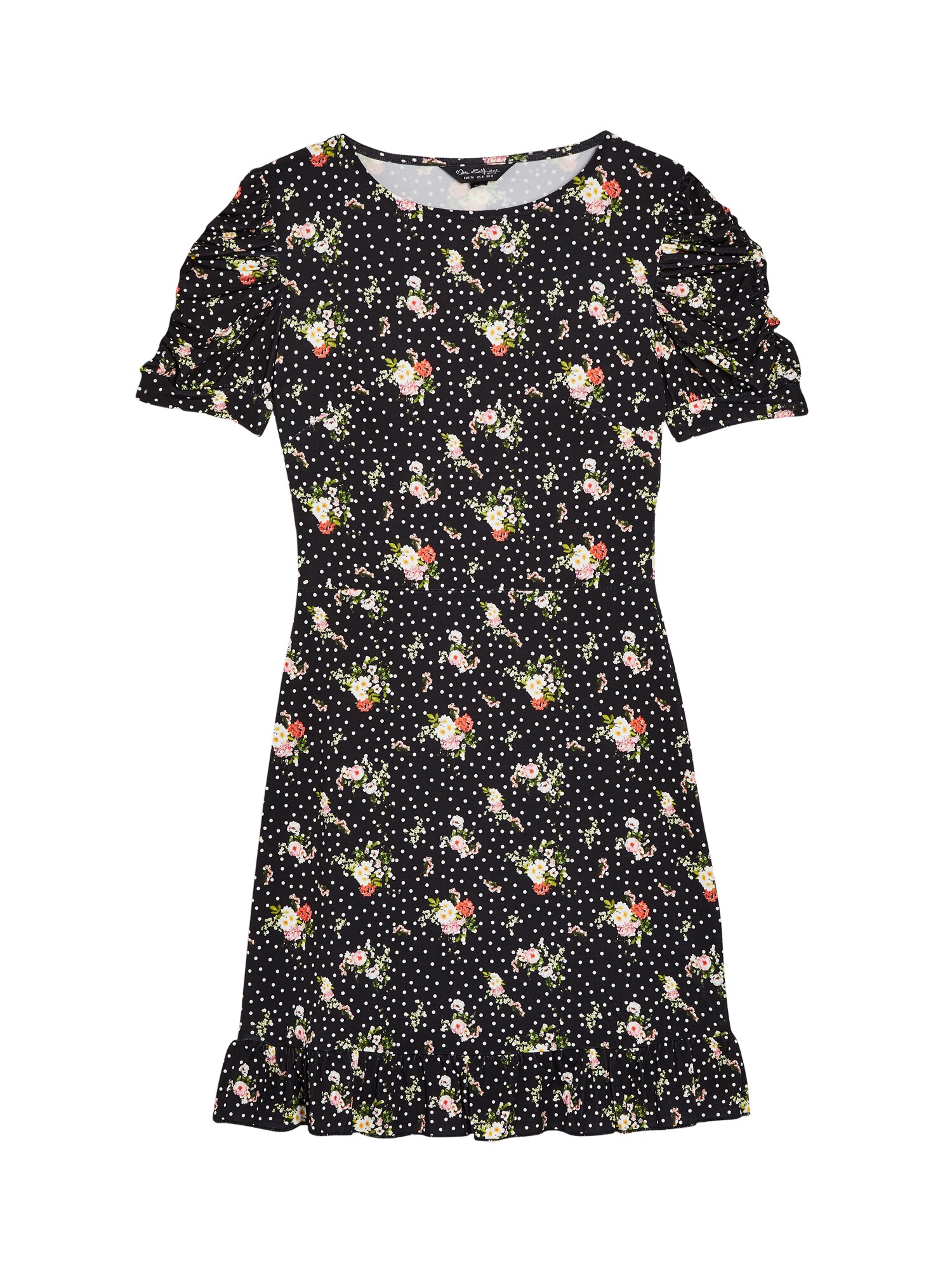 Miss Selfridge Suknelė 'PUFF SLEEVE DRESS'  mišrios spalvos / juoda
