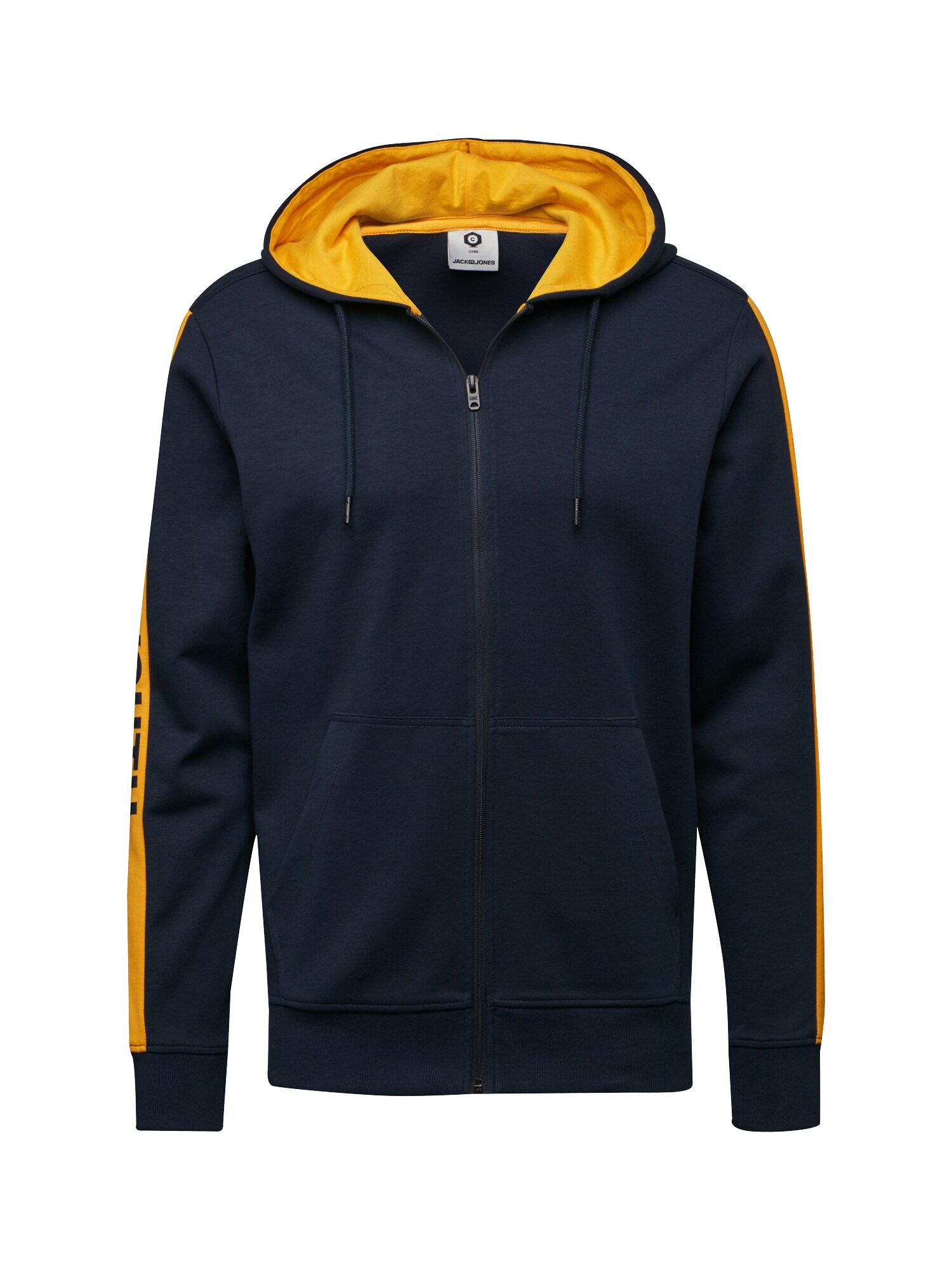 Jack And Jones Heren Sweatvest Pops Donkerblauw Geel jack and jones kopen in de aanbieding