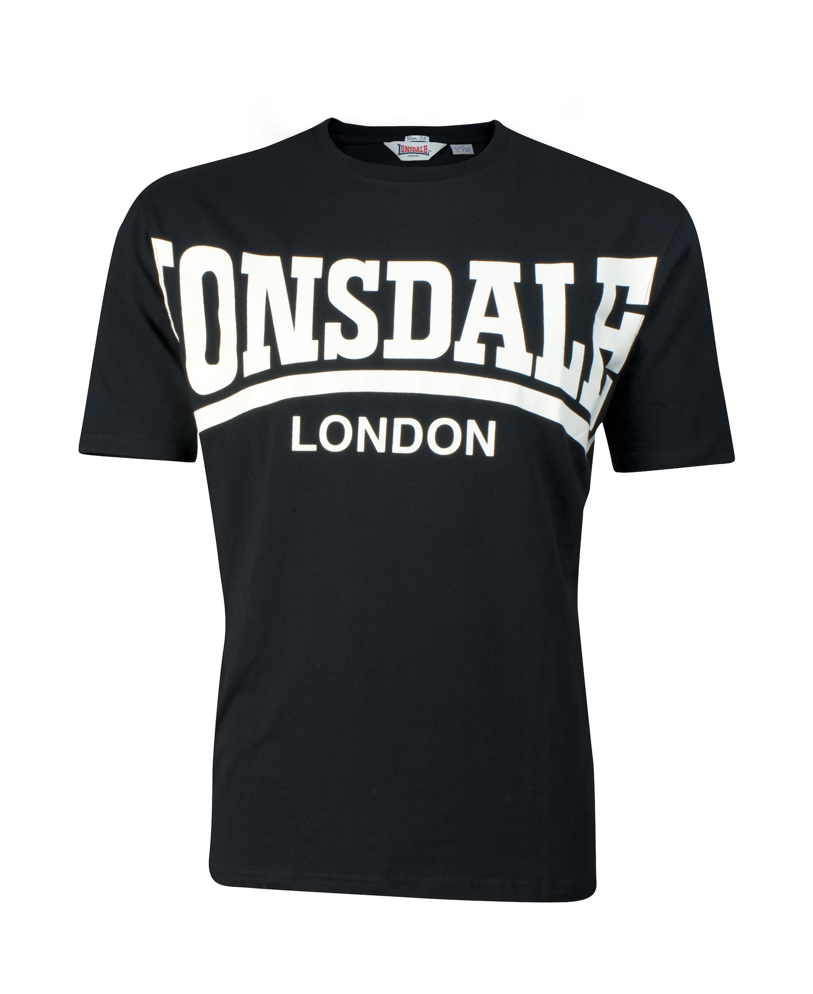 LONSDALE Póló 'York'  fekete / fehér akciós termékkép 1