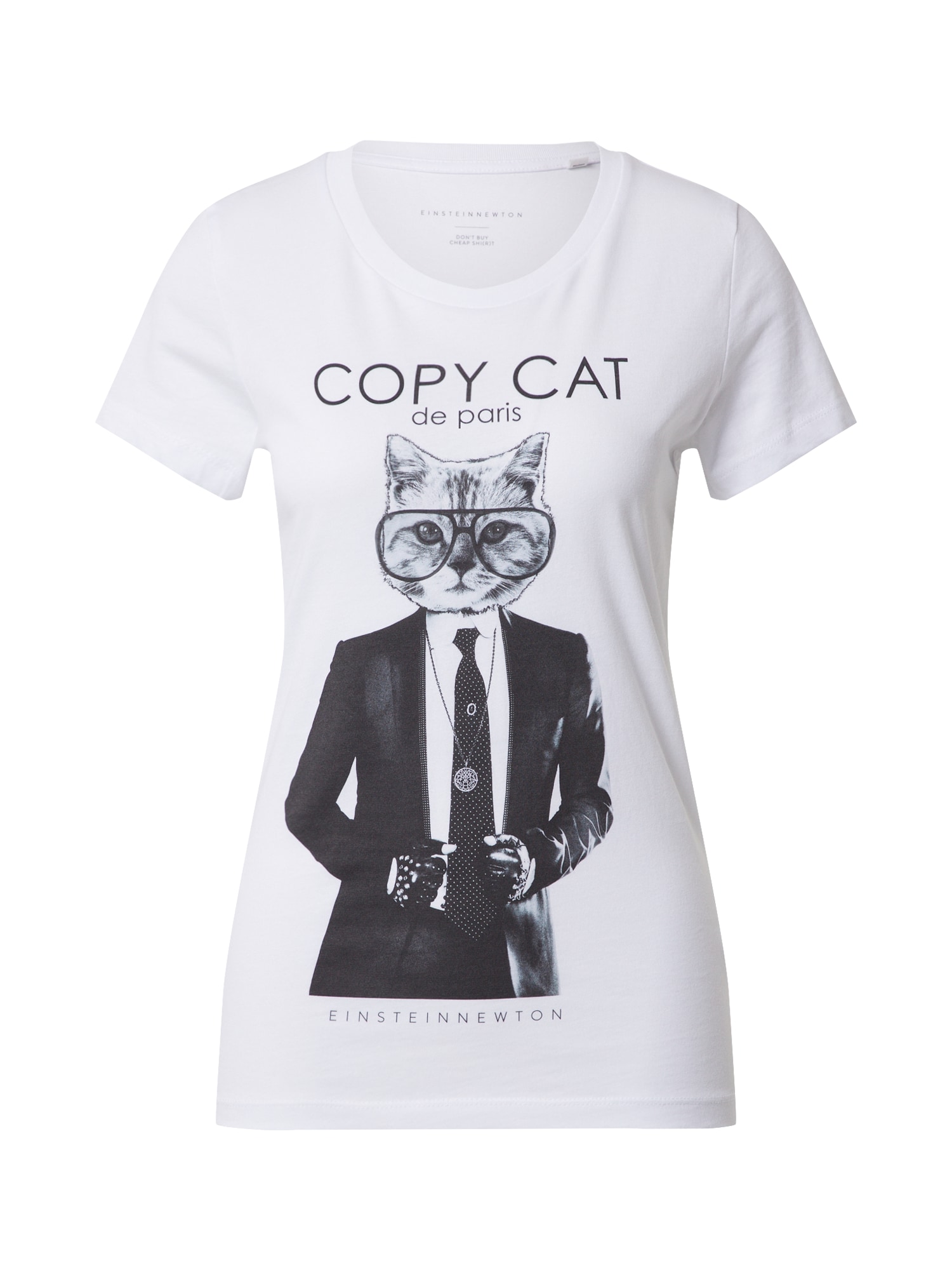 EINSTEIN & NEWTON Marškinėliai 'Copy Cat' juoda / balta