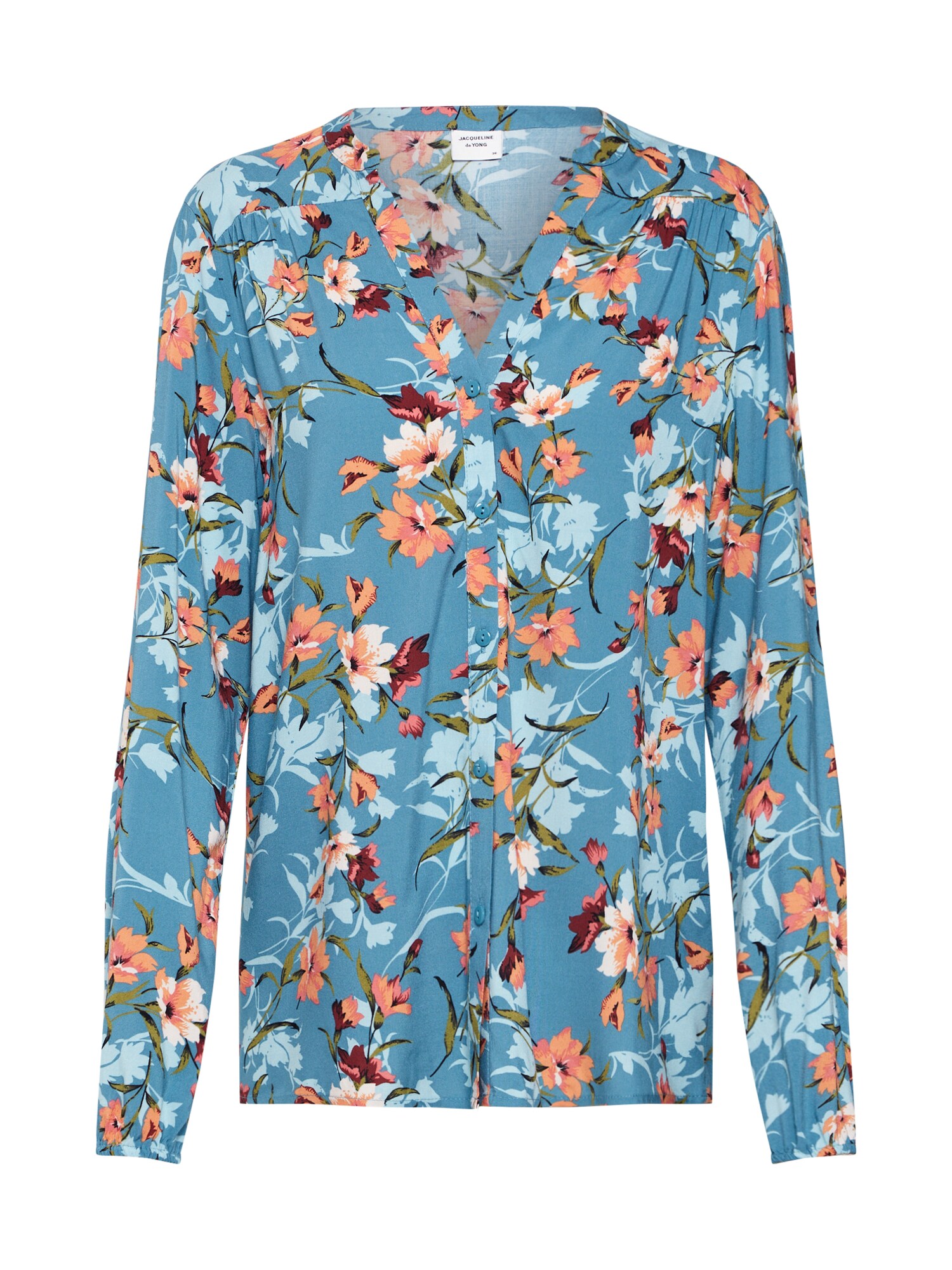 Jacqueline De Yong Dames Blouse Hemelsblauw Gemengde Kleuren jacqueline de yong kopen in de aanbieding