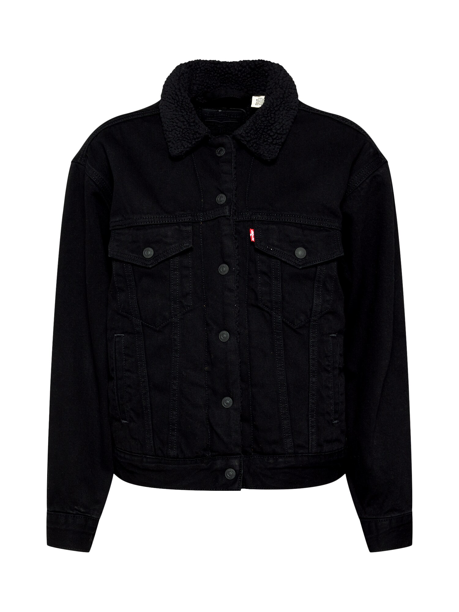 LEVI'S Demisezoninė striukė 'EX-BF SHERPA TRUCKER'  juoda