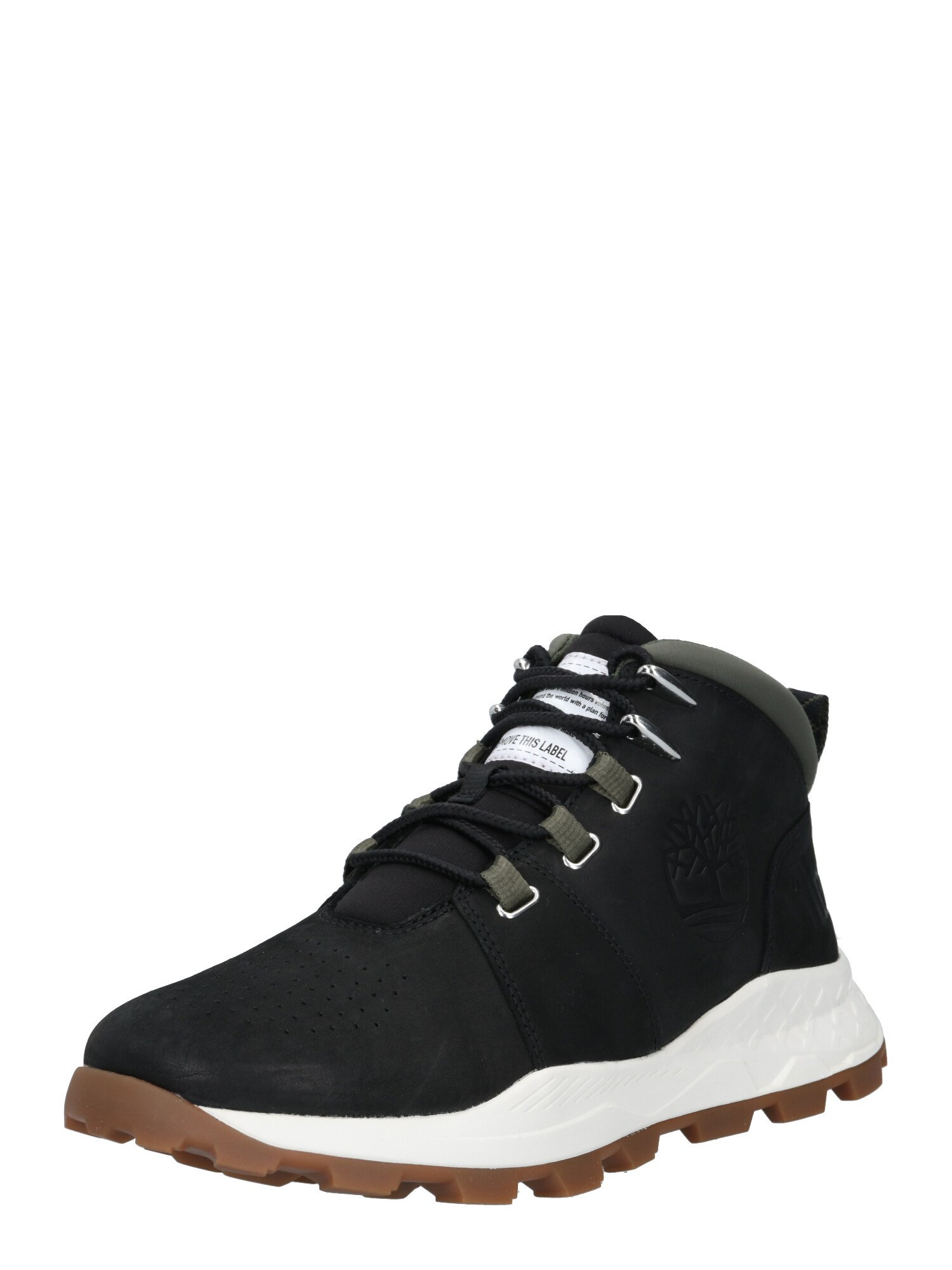 TIMBERLAND Auliniai batai su raišteliais 'Brooklyn'  juoda / balta / rusvai žalia
