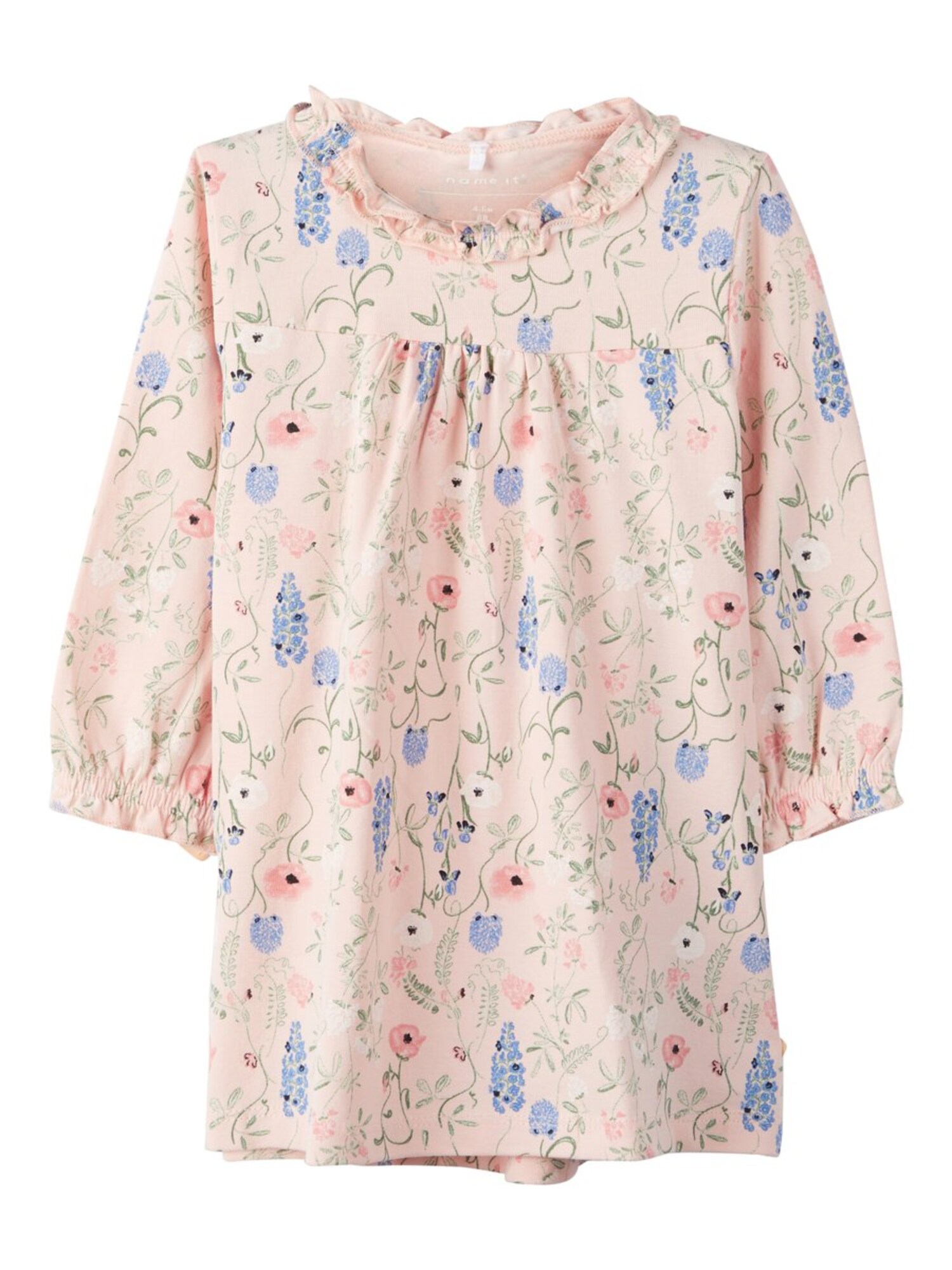 Name It Meisjes Jurk Lichtblauw Rosa Wit name it kopen in de aanbieding