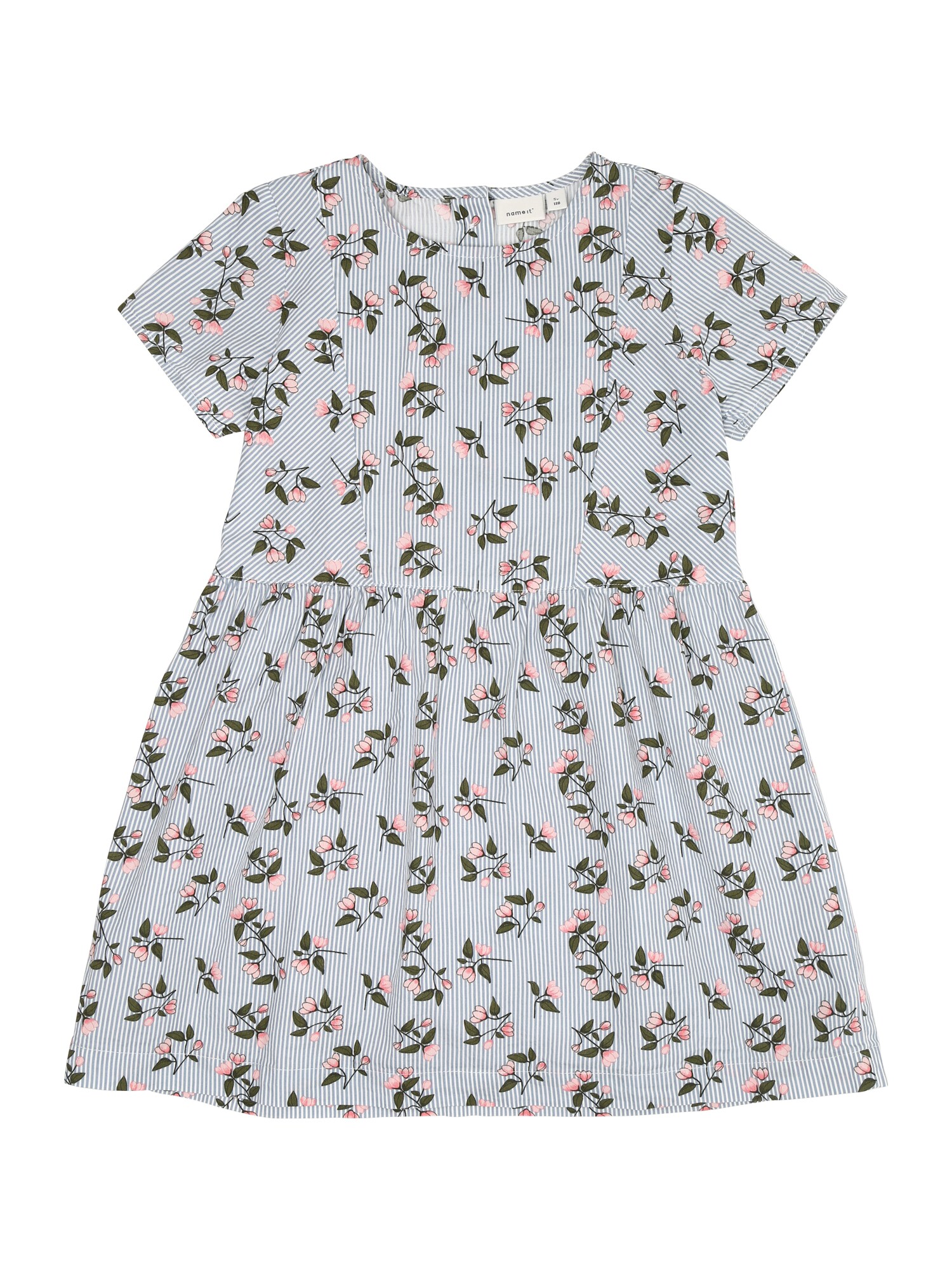 Name It Meisjes Jurk Fora Blauw Rosa Wit name it kopen in de aanbieding