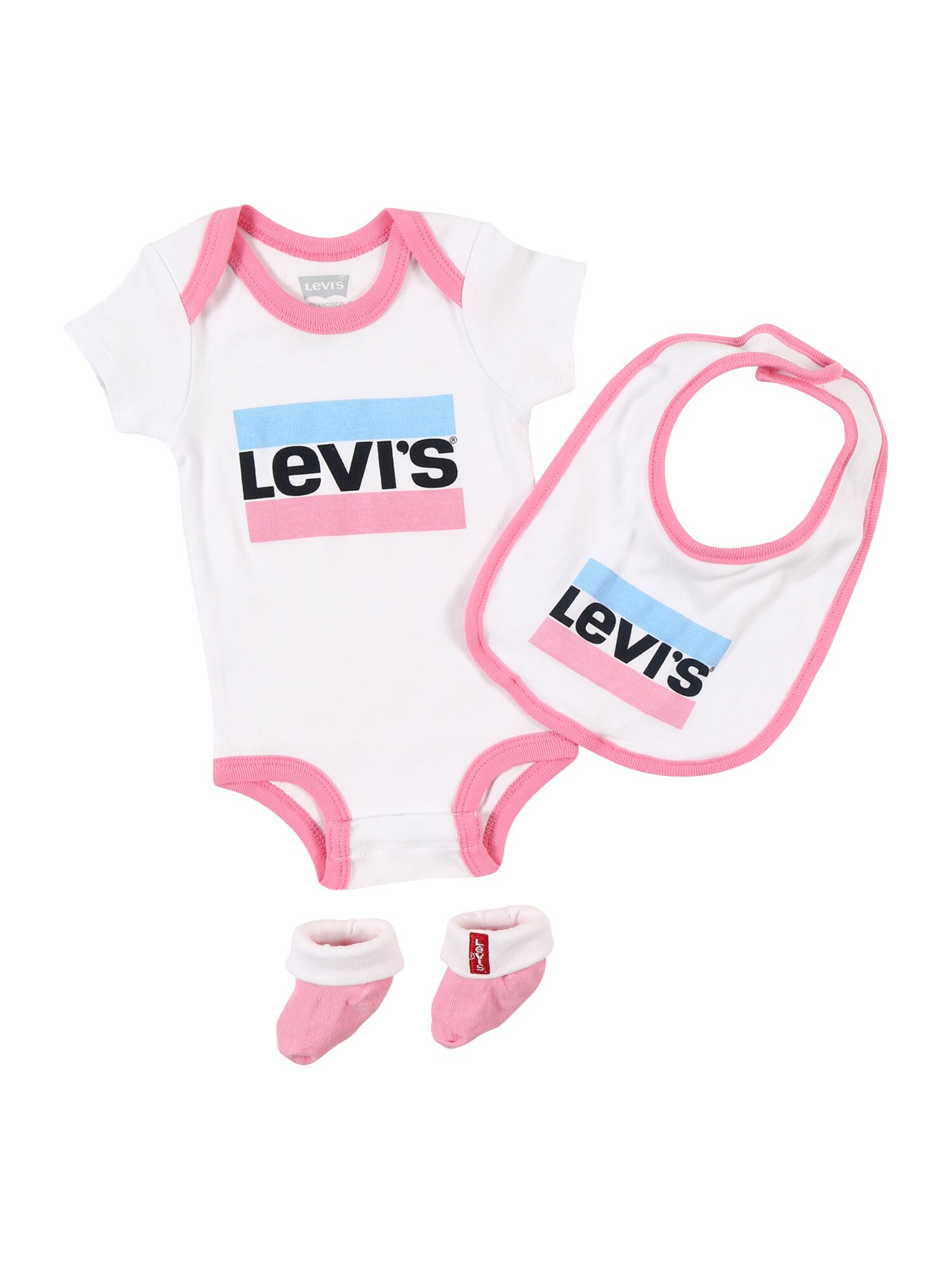 LEVI'S Šliaužtinukas / glaustinukė  juoda / rožinė / balta / šviesiai mėlyna
