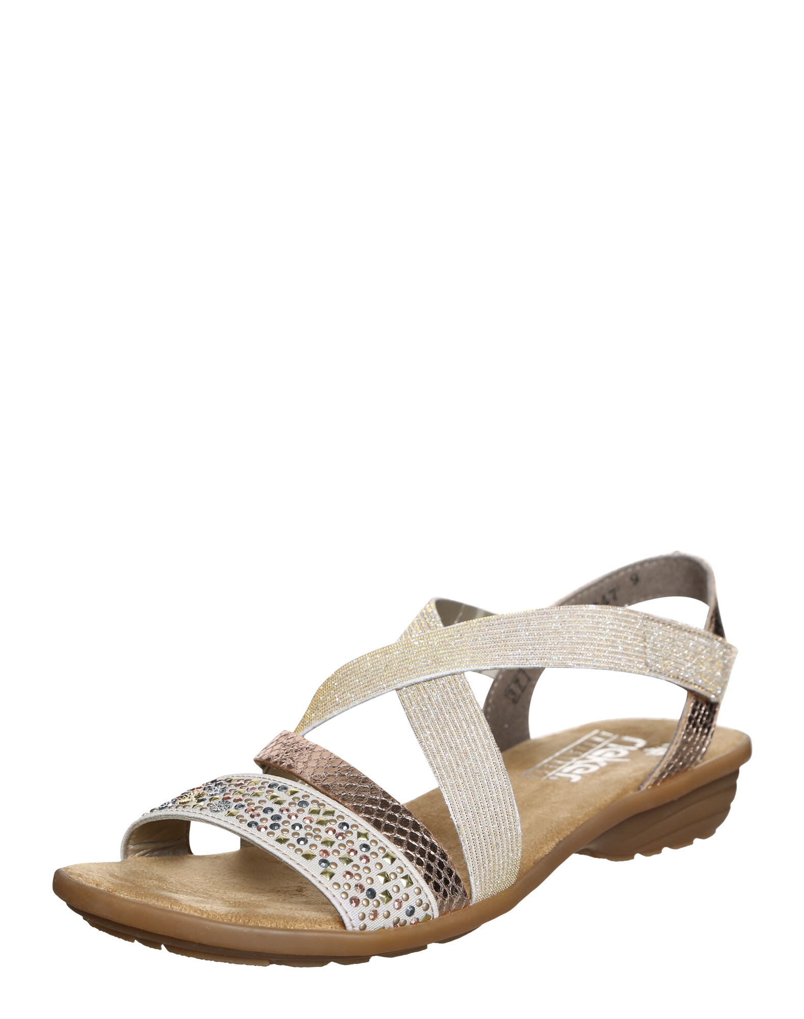 Rieker Dames Sandalen Met Riem Beige Goud rieker kopen in de aanbieding