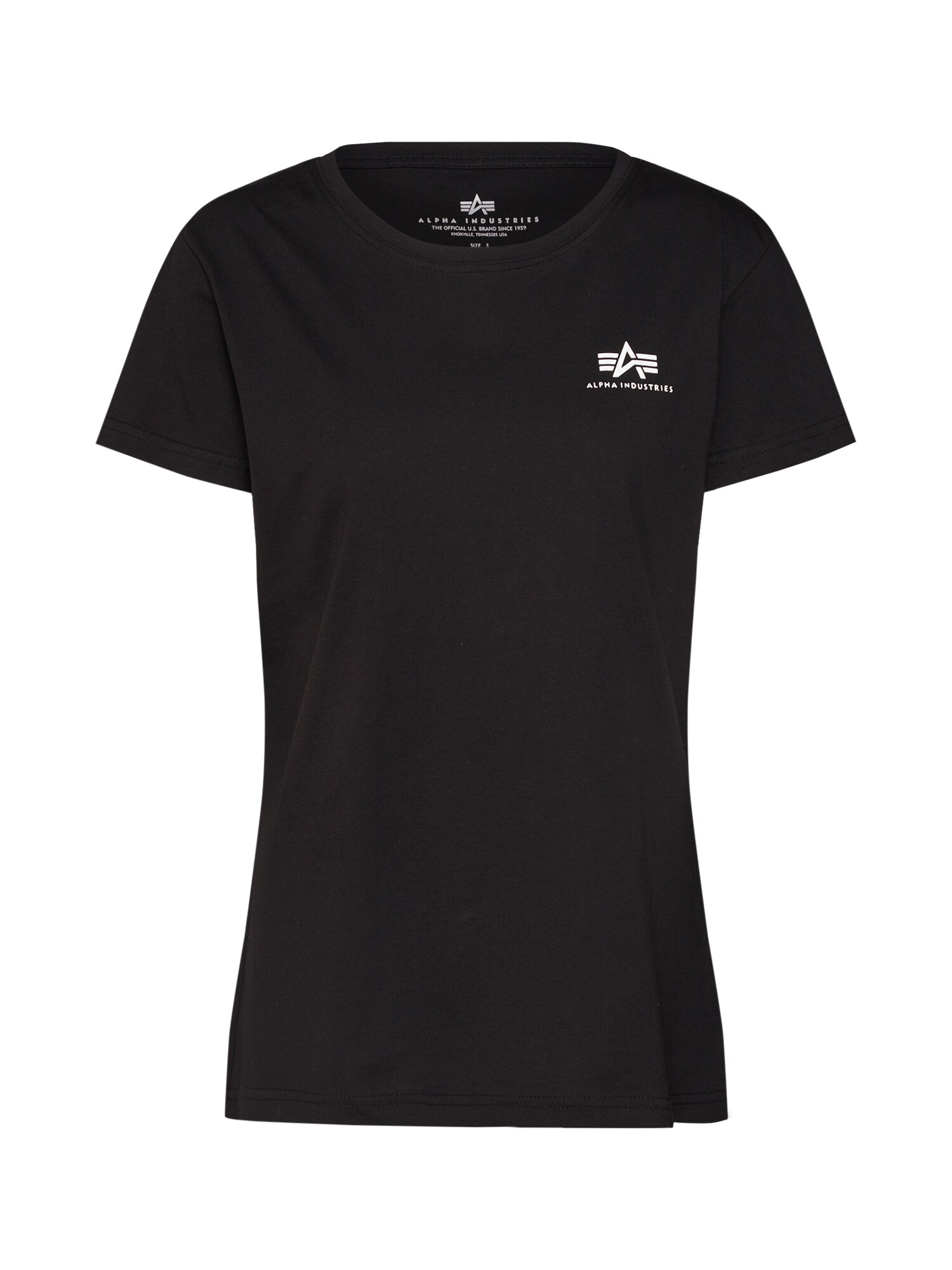 ALPHA INDUSTRIES Marškinėliai 'Basic T Small Logo Wmn'  juoda