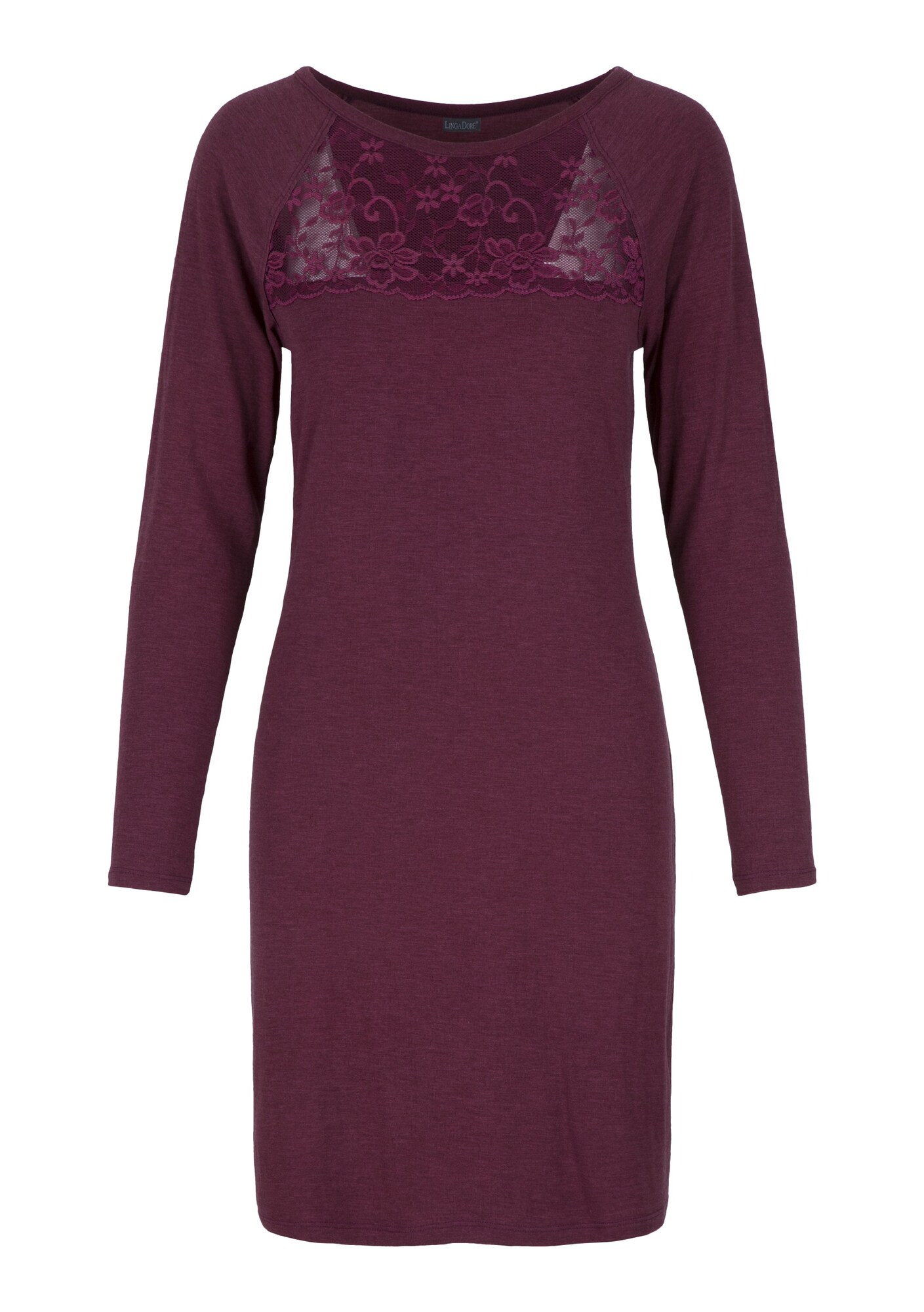 Lingadore Dames Nachthemd Rood Gemeleerd lingadore kopen in de aanbieding