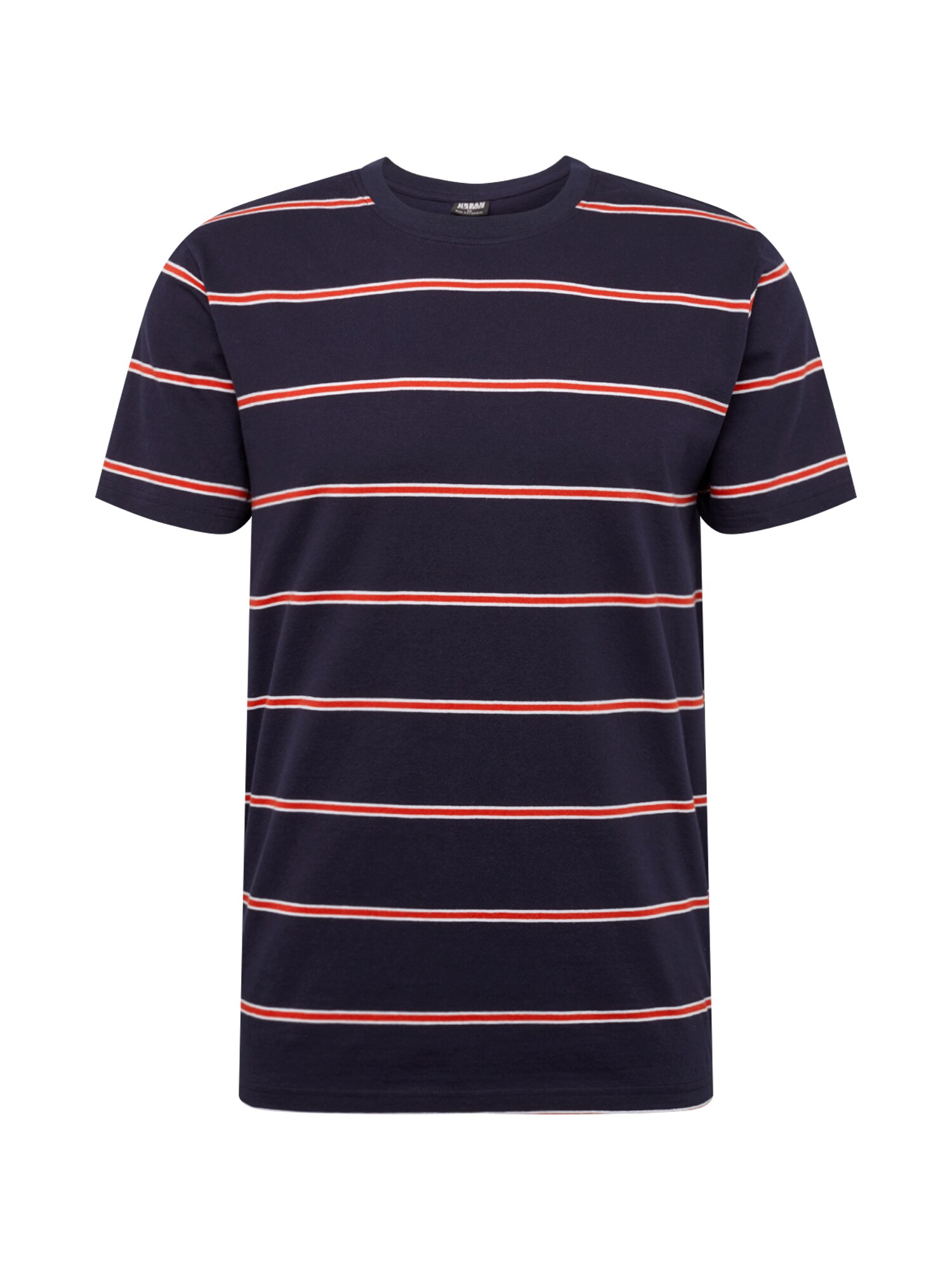 Urban Classics Marškinėliai 'Yarn Dyed Skate Stripe Tee'  tamsiai mėlyna / raudona